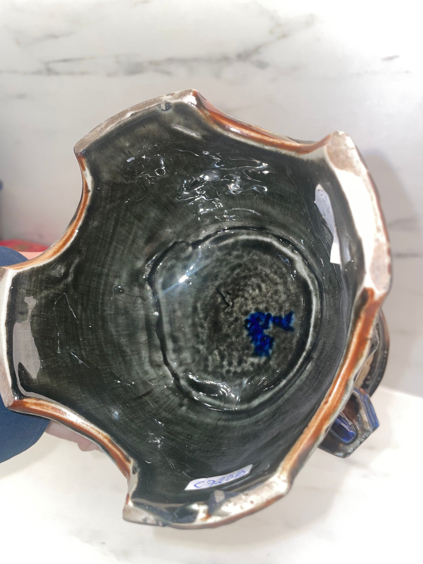 Lampe à Pétrole en Barbotine – Wasmuël ou Majolique – Décor Tour de Château