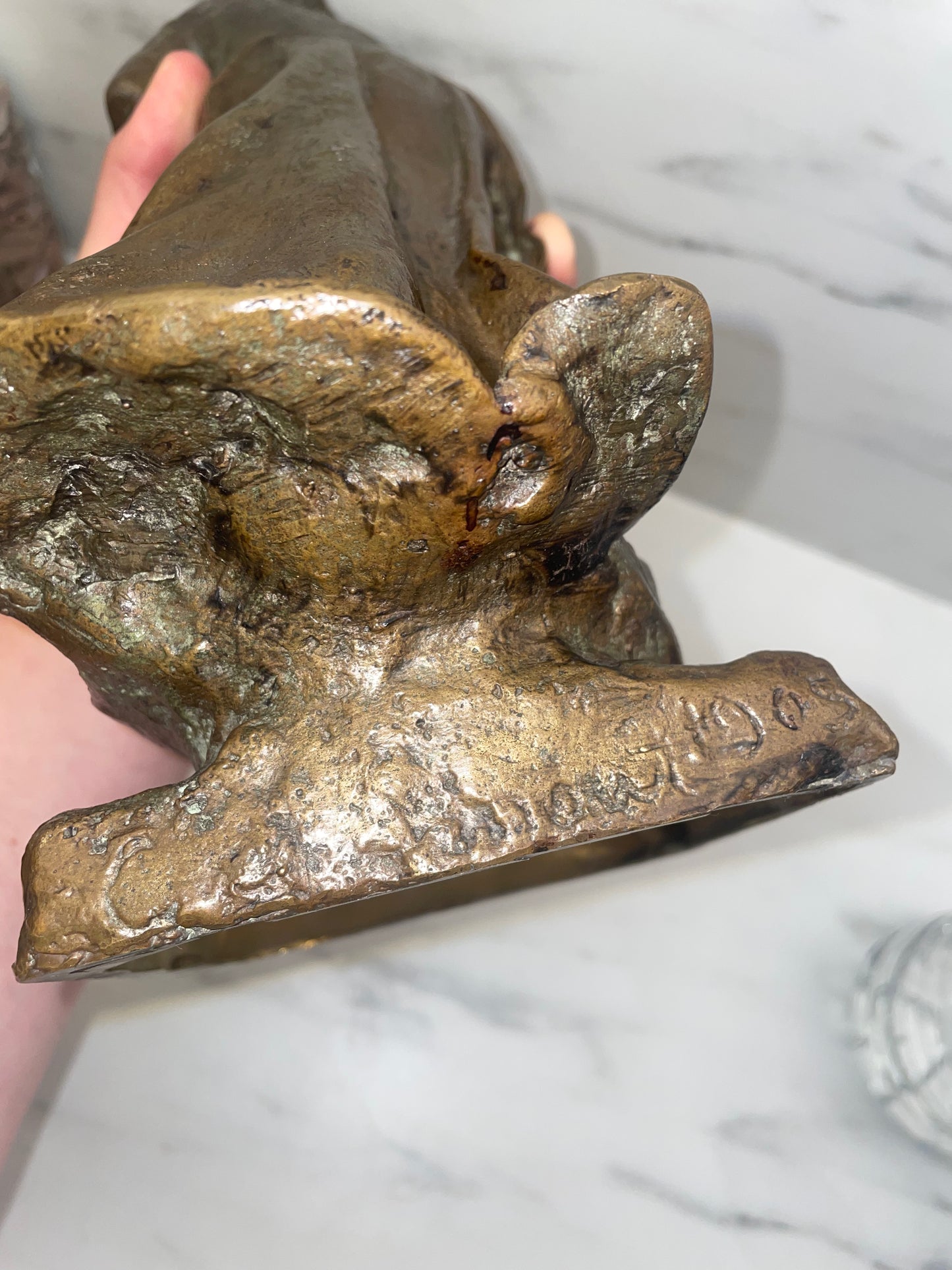 1 - Sculpture en bronze – Maternité (1905) – Femme et enfant – 32 cm