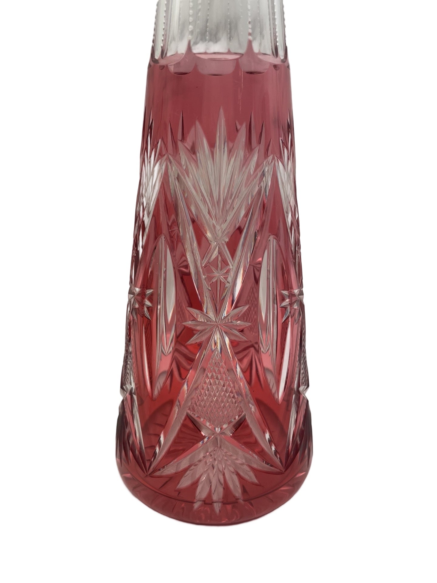 Carafe en cristal rouge rosé – Val Saint Lambert Num 36