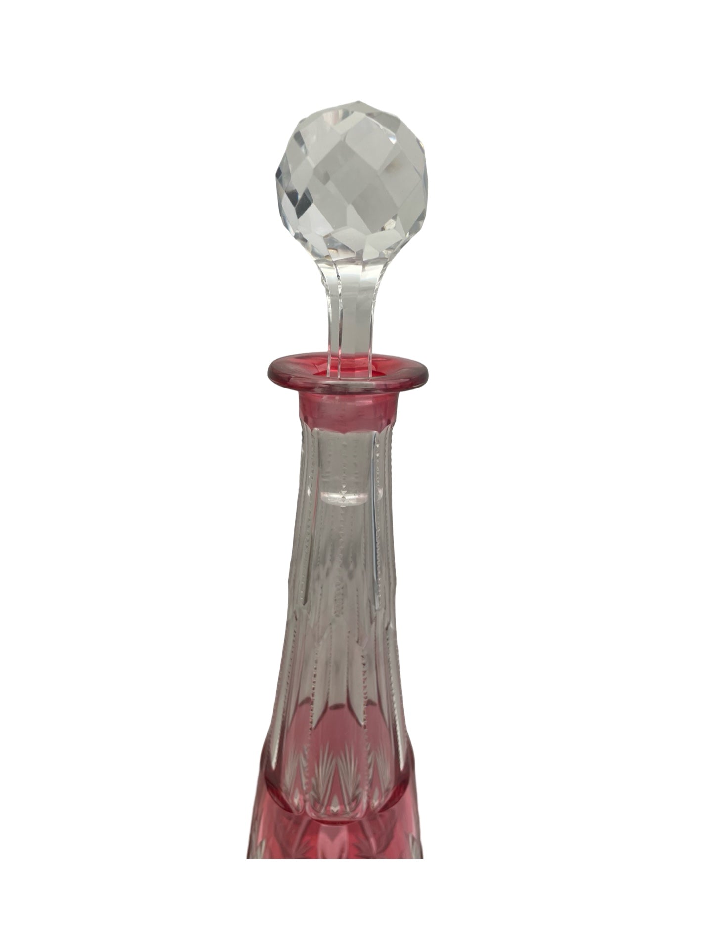 Carafe en cristal rouge rosé – Val Saint Lambert Num 36