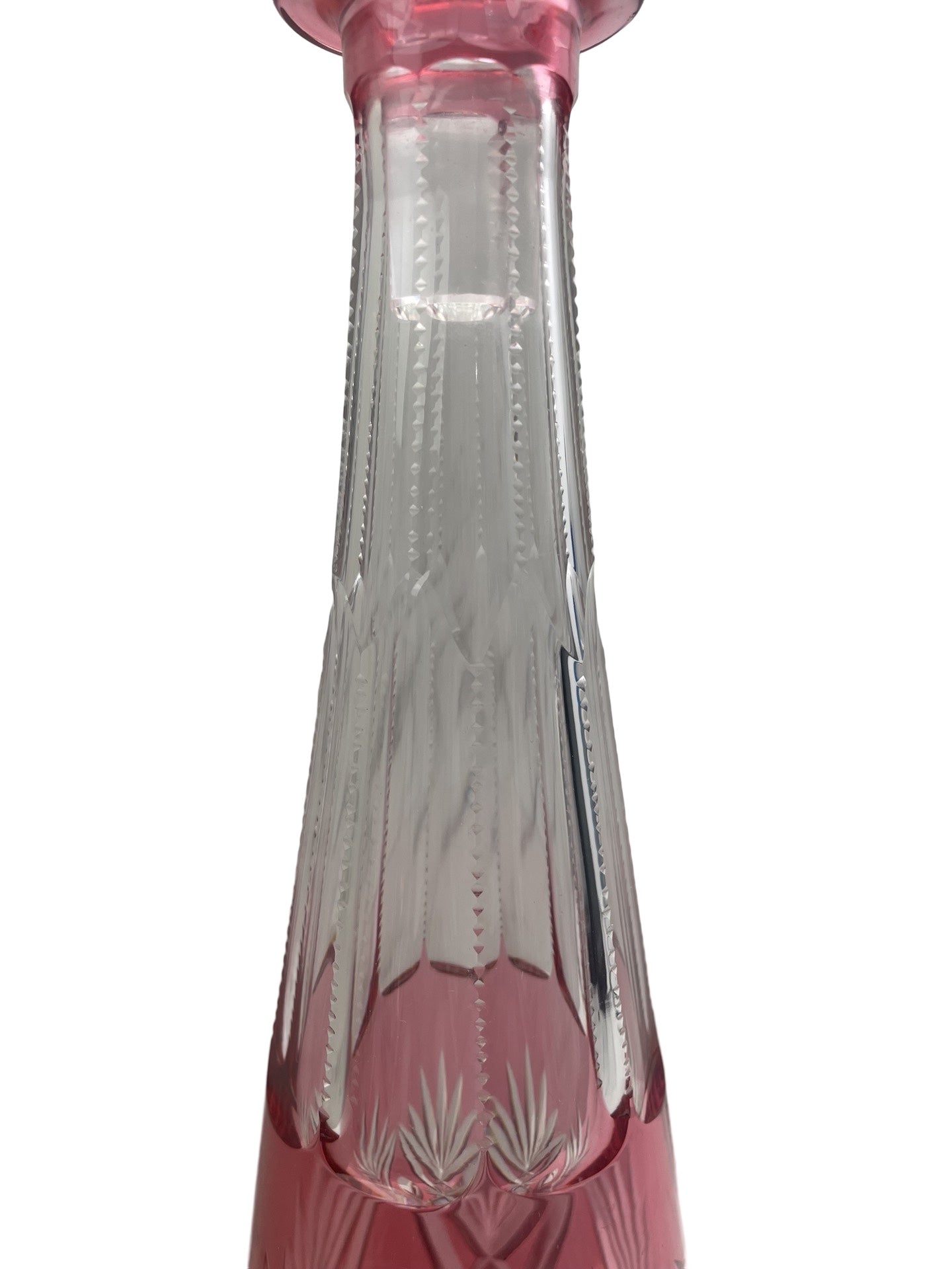 Carafe en cristal rouge rosé – Val Saint Lambert Num 36