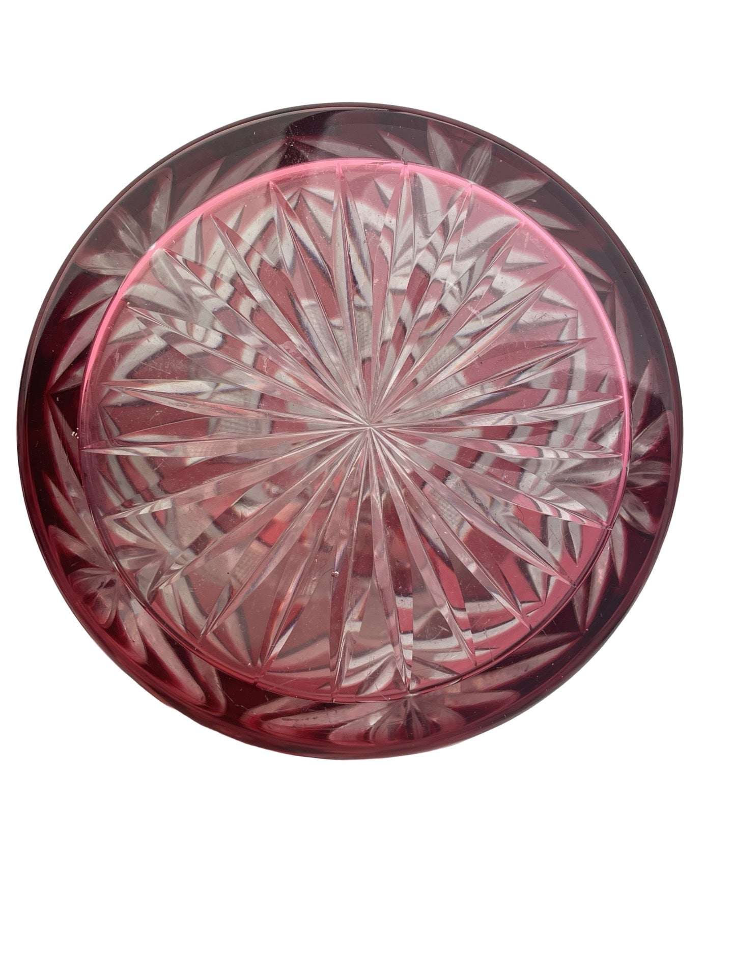 Carafe en cristal rouge rosé – Val Saint Lambert Num 36