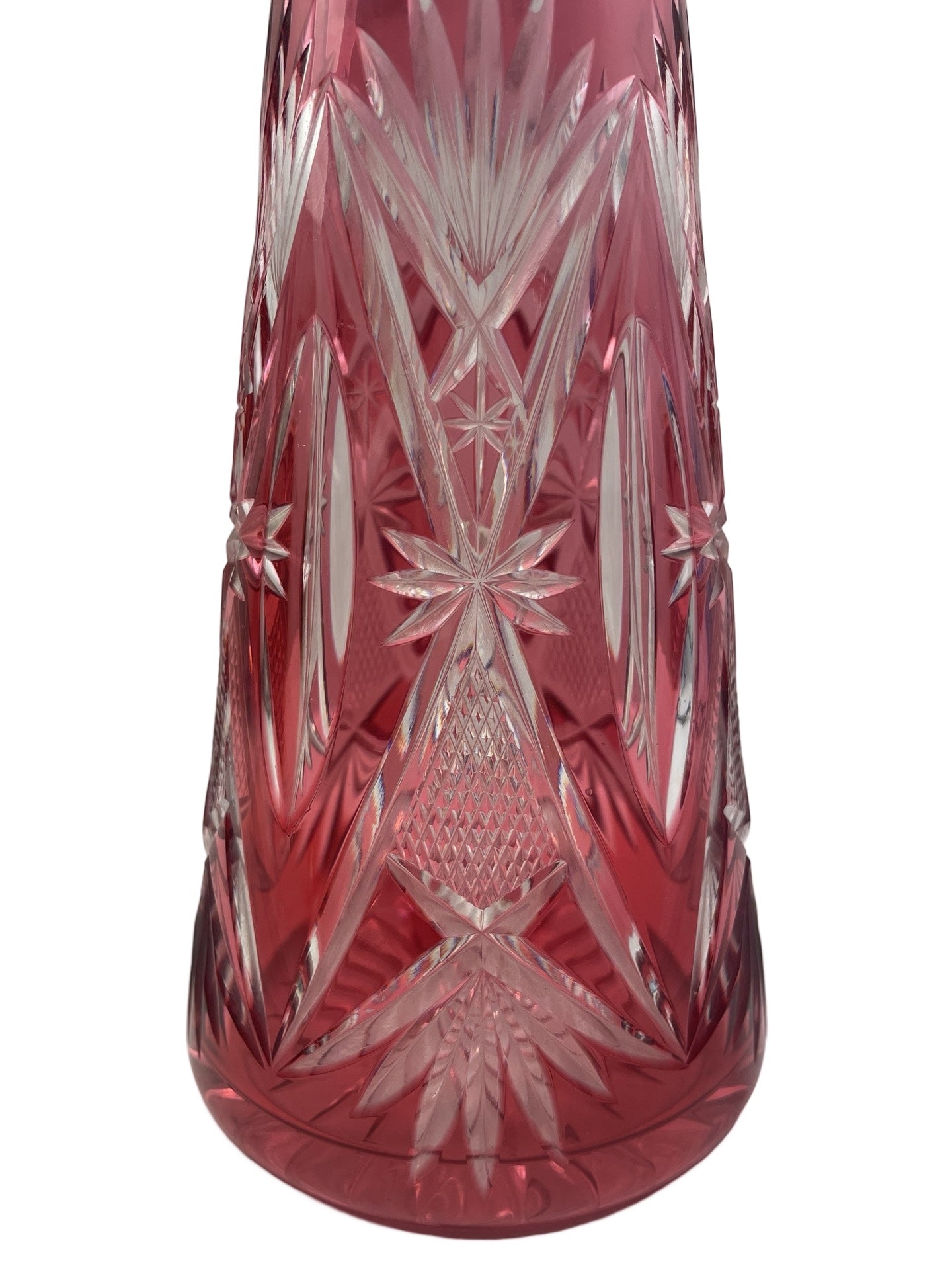 Carafe en cristal rouge rosé – Val Saint Lambert Num 36