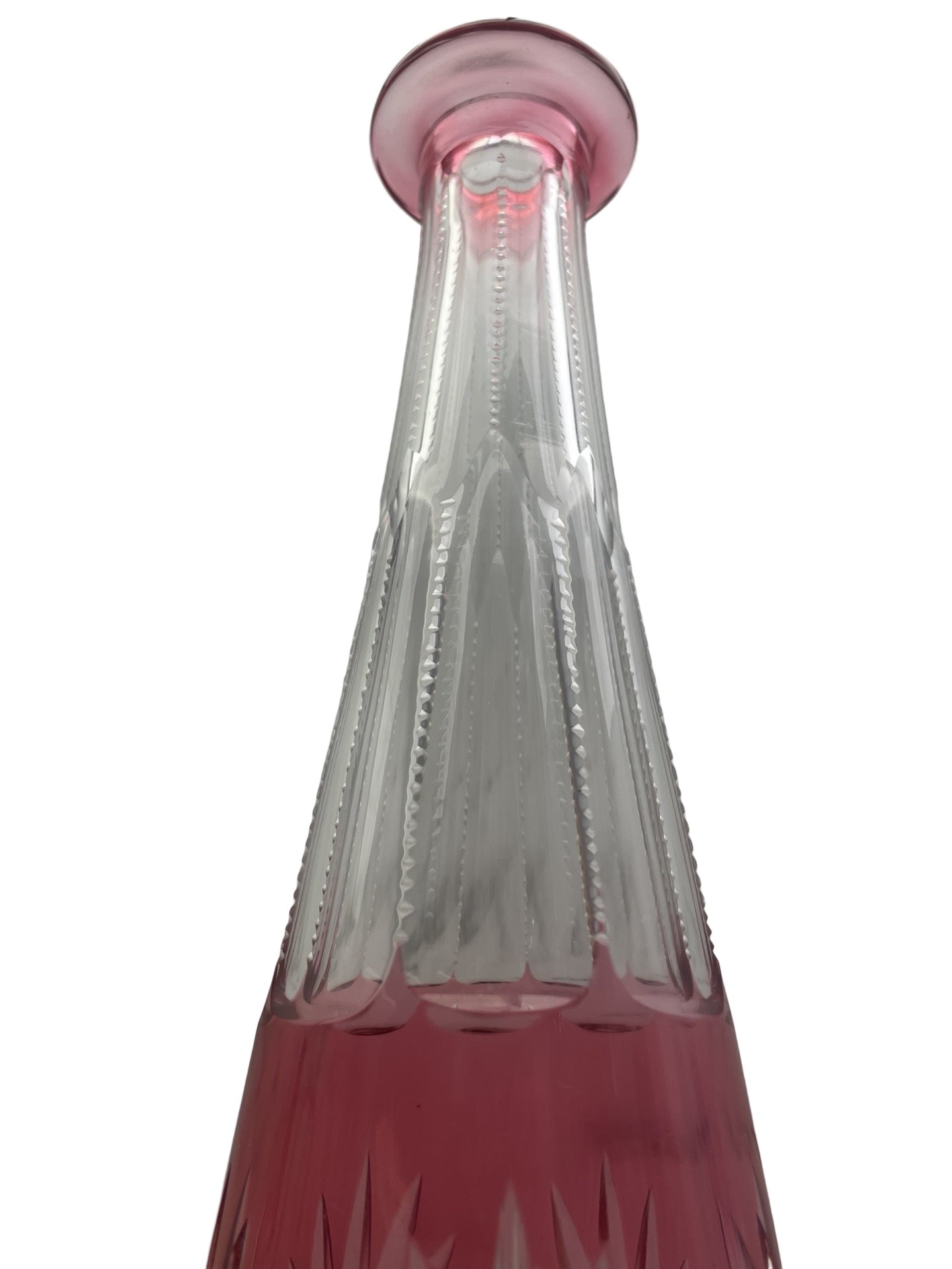 Carafe en cristal rouge rosé – Val Saint Lambert Num 36