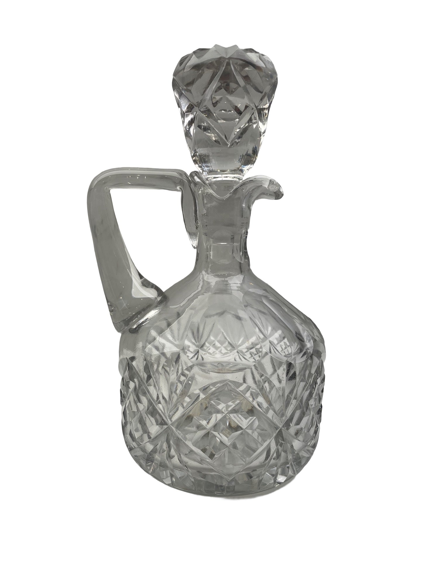 Carafe en cristal blanc – Bohême – Petit éclat au bouchon