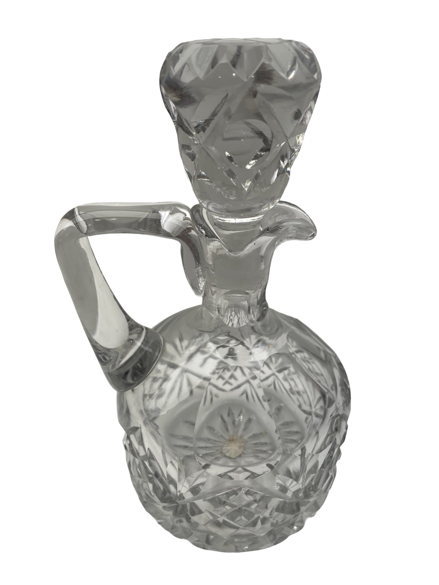 Carafe en cristal blanc – Bohême – Petit éclat au bouchon