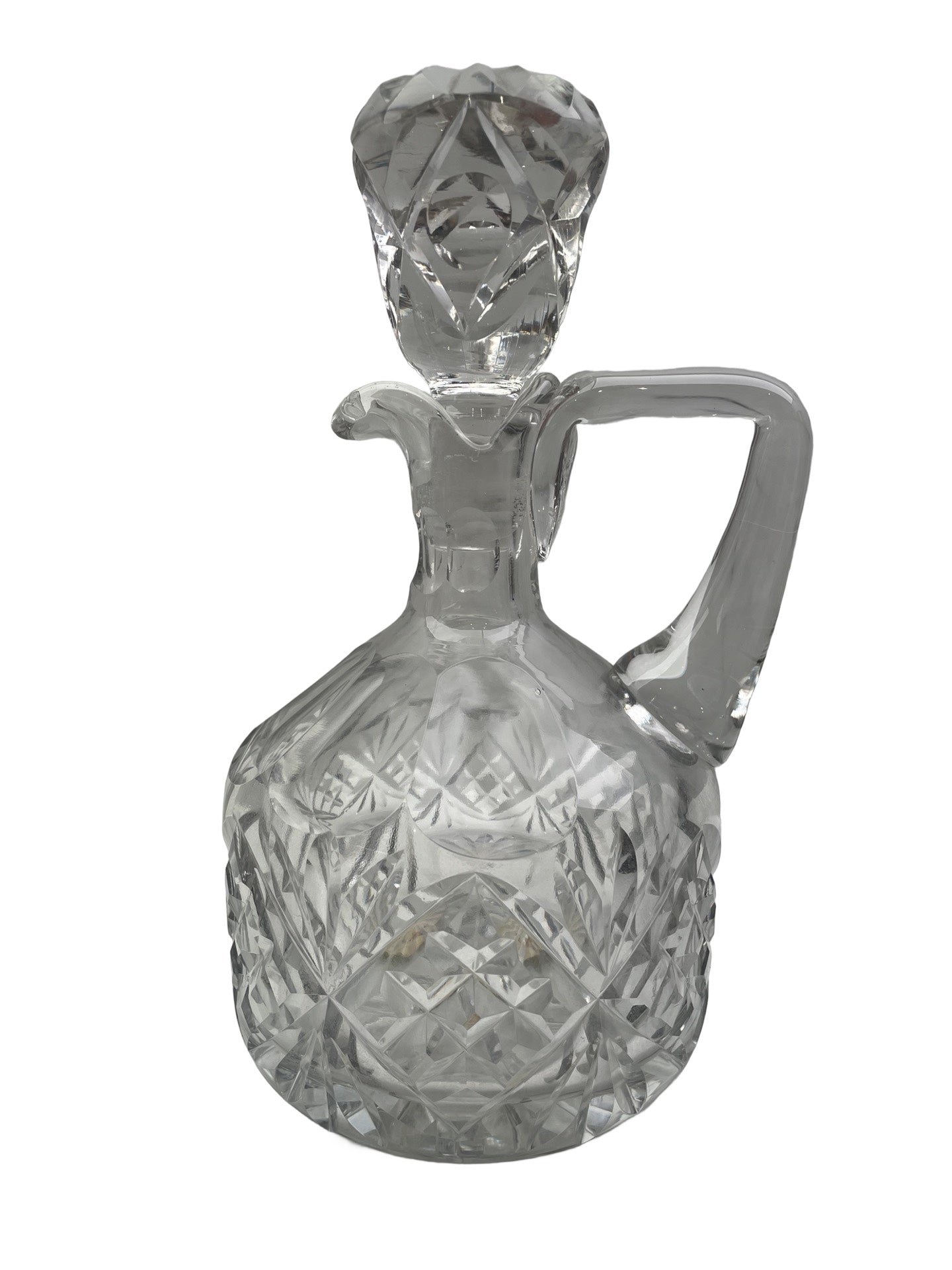 Carafe en cristal blanc – Bohême – Petit éclat au bouchon
