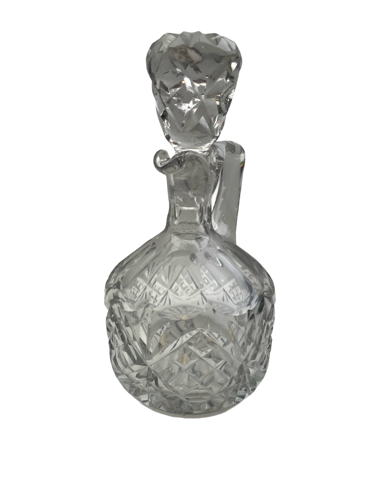 Carafe en cristal blanc – Bohême – Petit éclat au bouchon