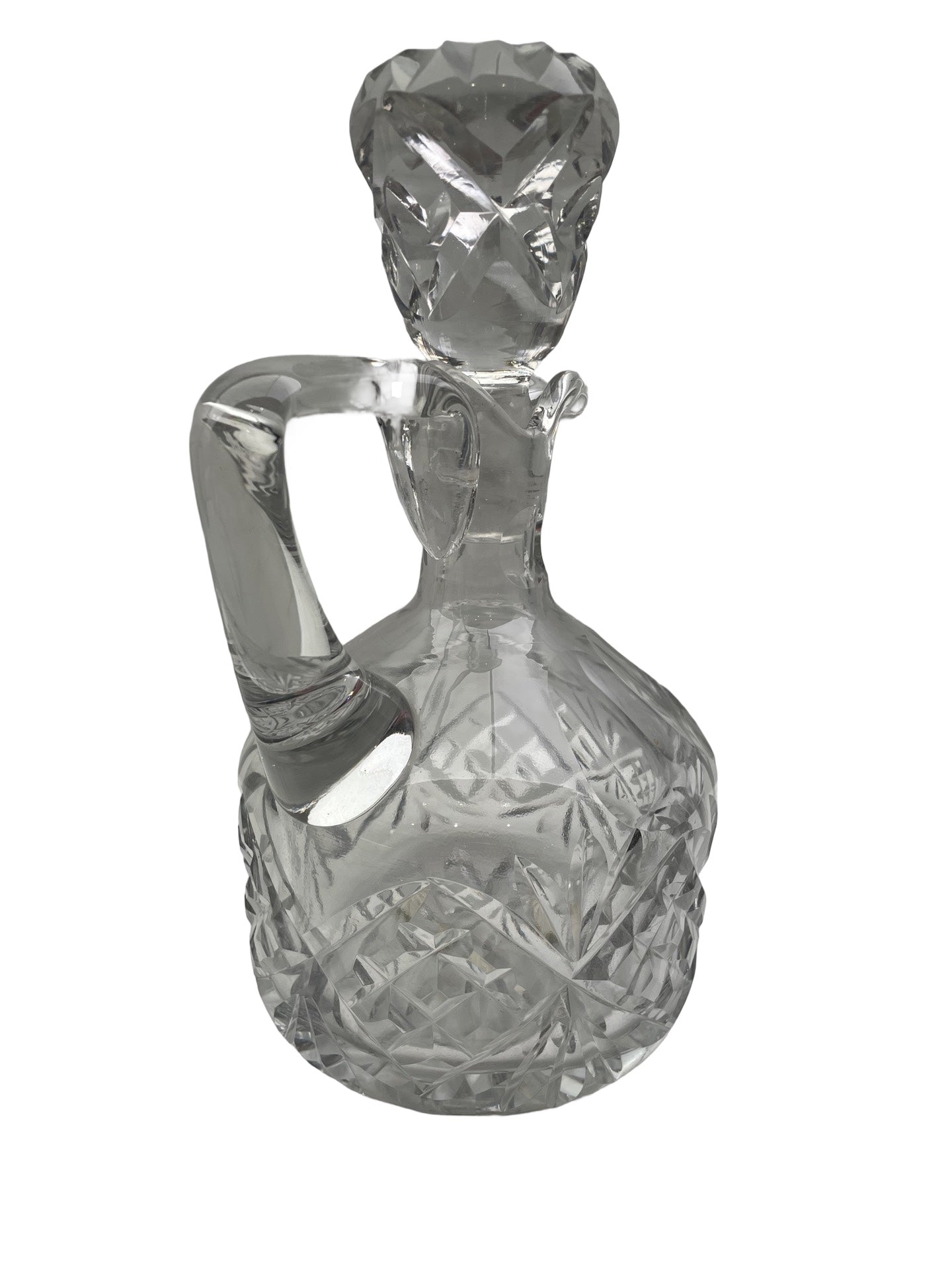 Carafe en cristal blanc – Bohême – Petit éclat au bouchon