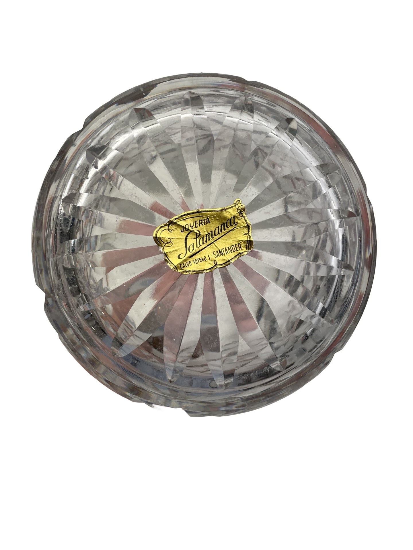 Carafe en cristal blanc – Bohême – Petit éclat au bouchon
