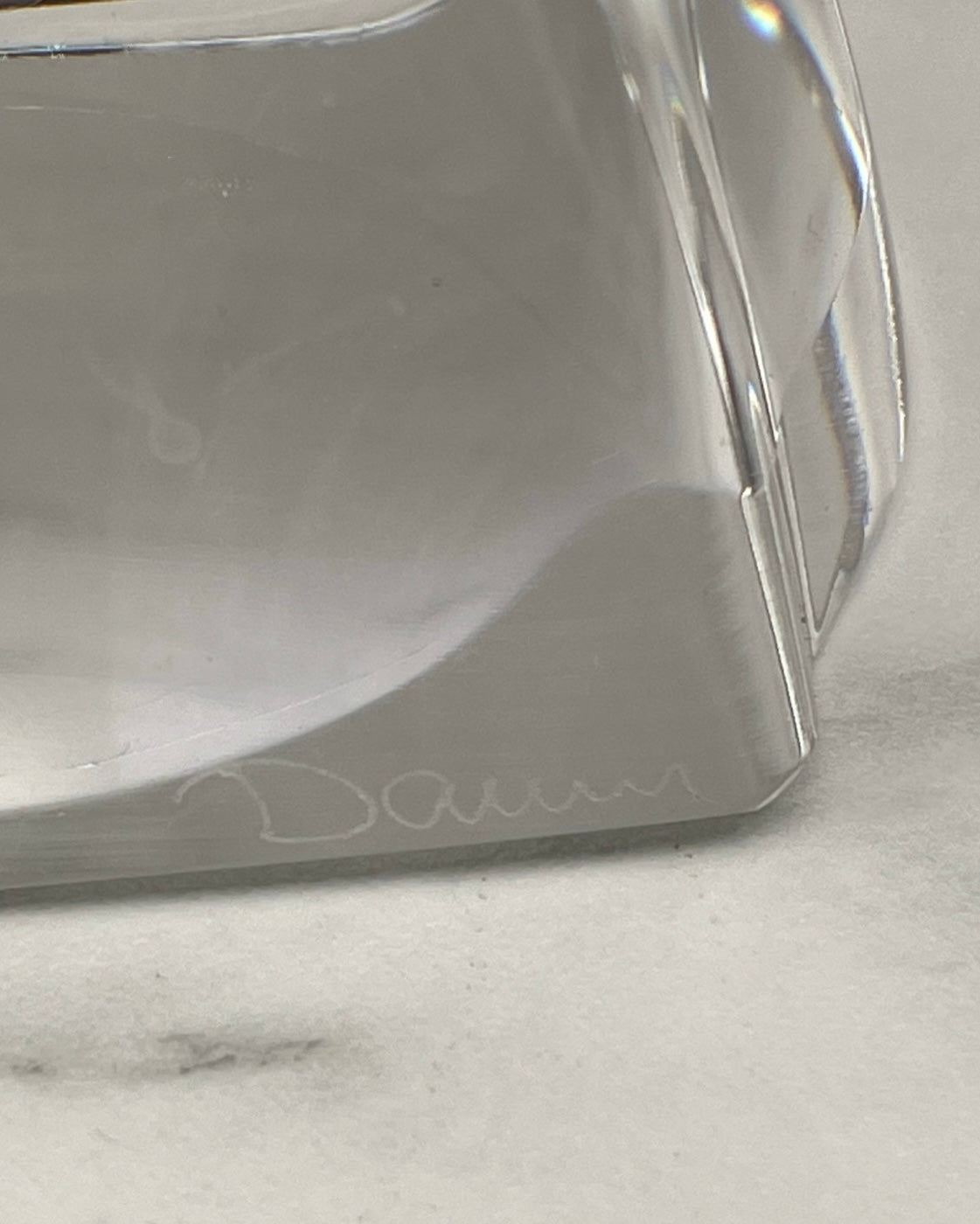 Sculpture d’oiseau en cristal blanc – Signée Daum – Circa 1950