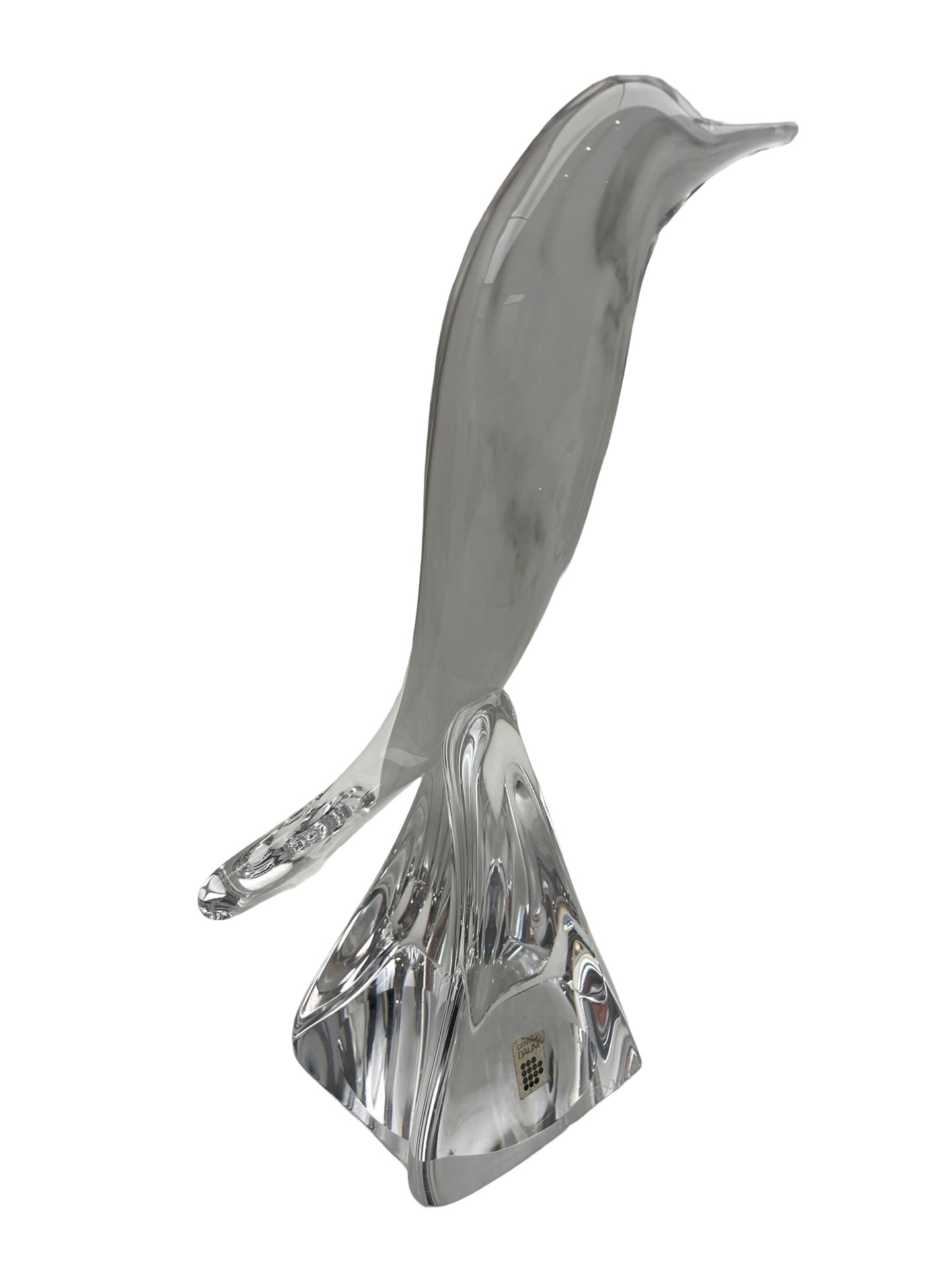 Sculpture d’oiseau en cristal blanc – Signée Daum – Circa 1950