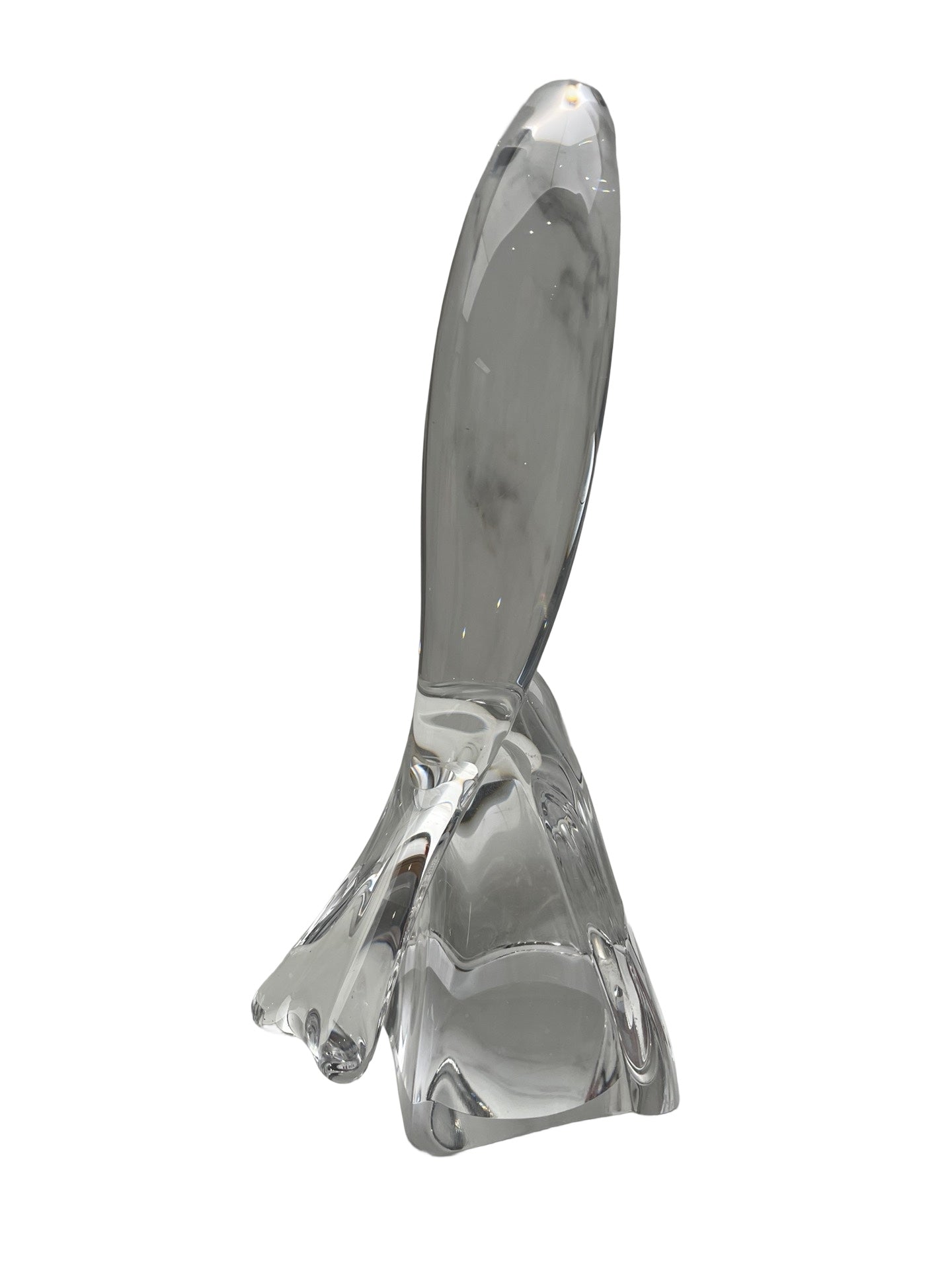 Sculpture d’oiseau en cristal blanc – Signée Daum – Circa 1950