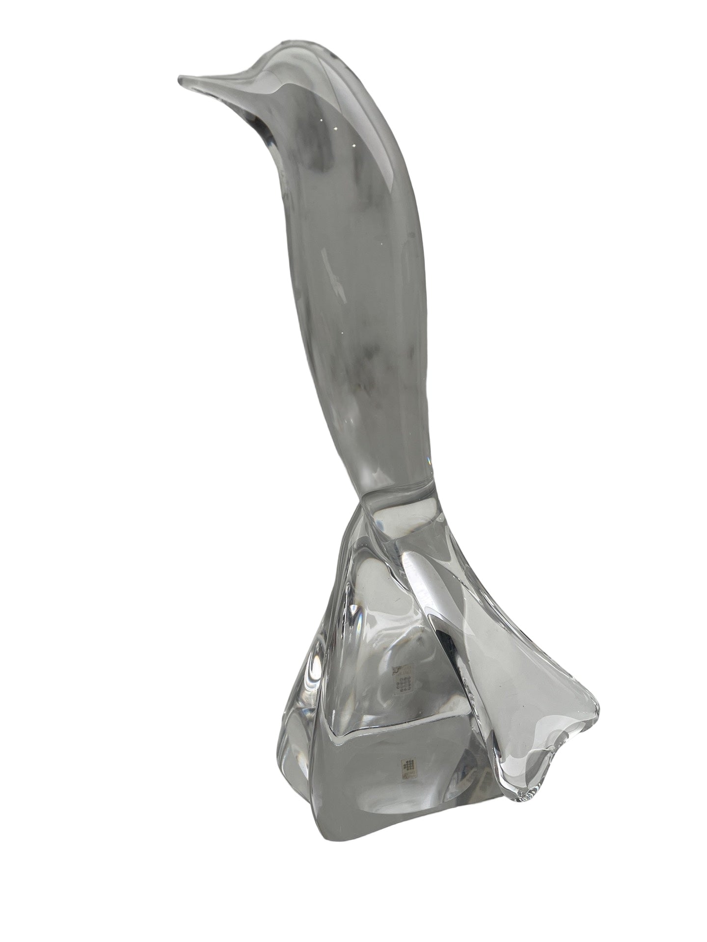Sculpture d’oiseau en cristal blanc – Signée Daum – Circa 1950