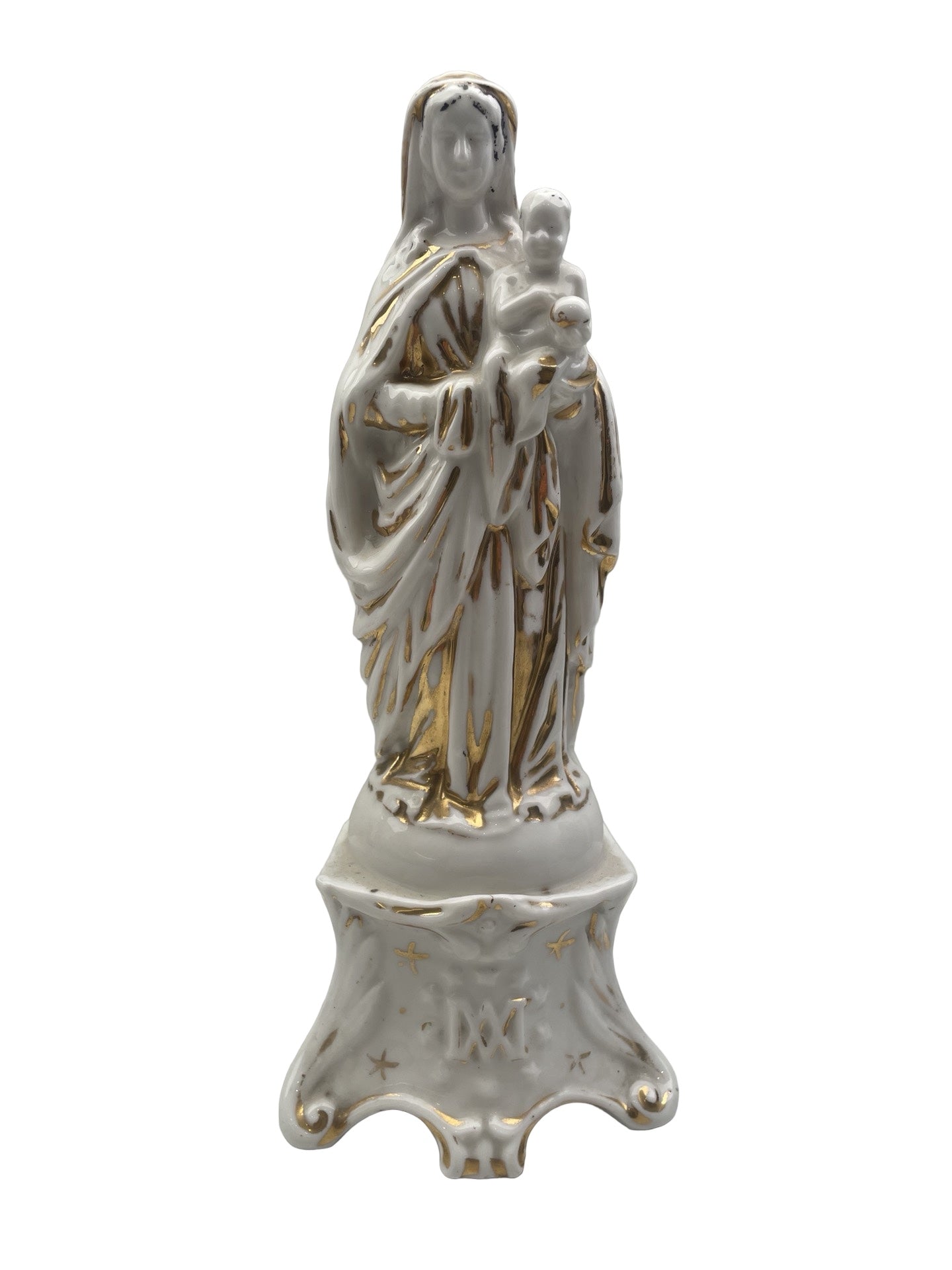 Vierge Marie avec l’Enfant Jésus – Porcelaine Andenne ou Vieux Paris – XIXe