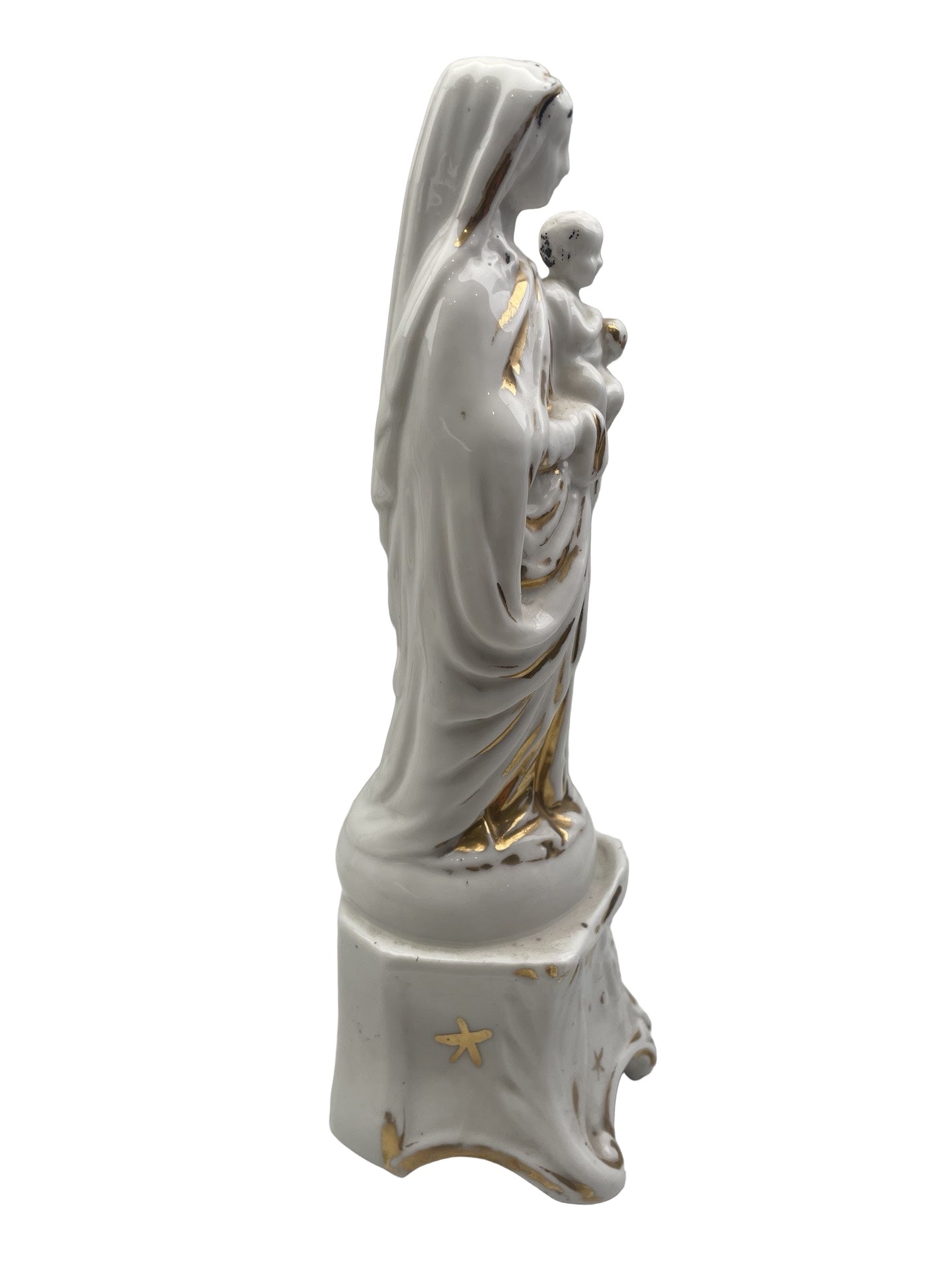 Vierge Marie avec l’Enfant Jésus – Porcelaine Andenne ou Vieux Paris – XIXe