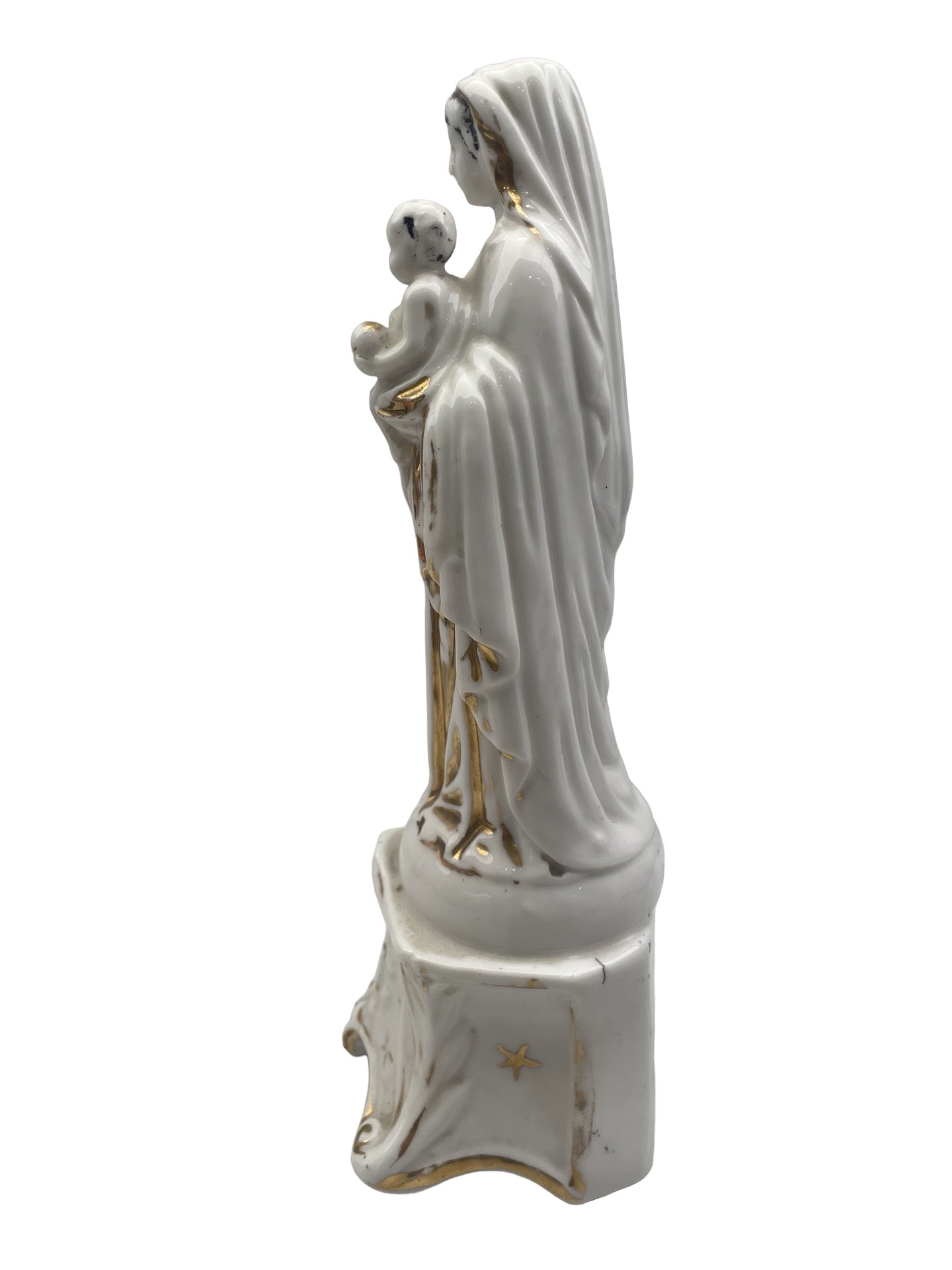 Vierge Marie avec l’Enfant Jésus – Porcelaine Andenne ou Vieux Paris – XIXe