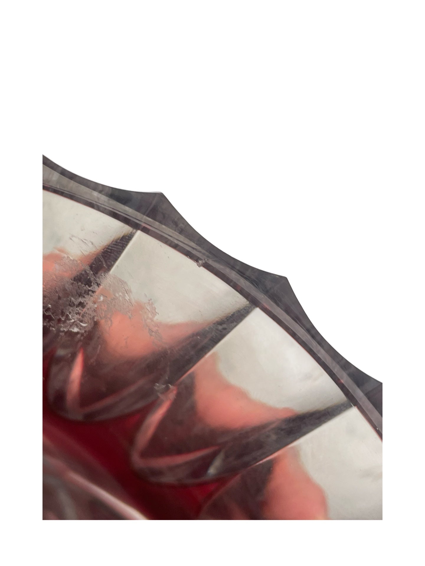 1 - Vase en cristal rouge – Val Saint Lambert – Signé