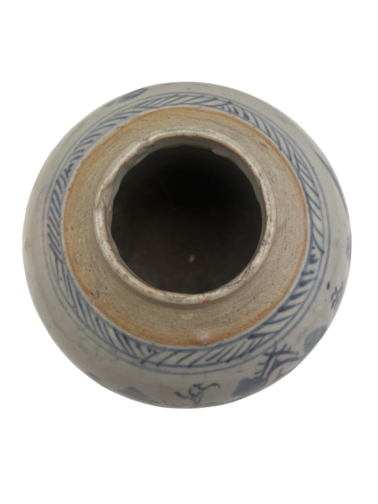 Pot à Gingembre de Chine – Décor bleu de paysage – 19ᵉ siècle