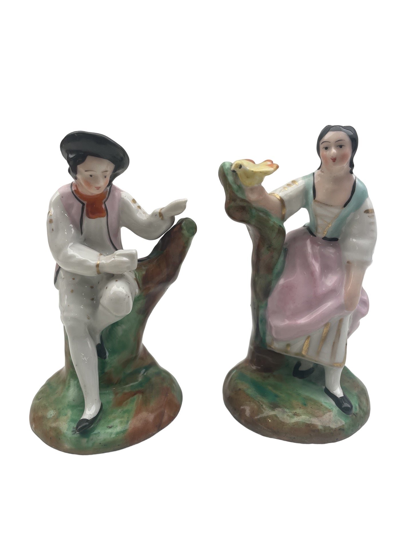 Paire Encriers Plumiers en porcelaine de Vieux Paris – XIXᵉ