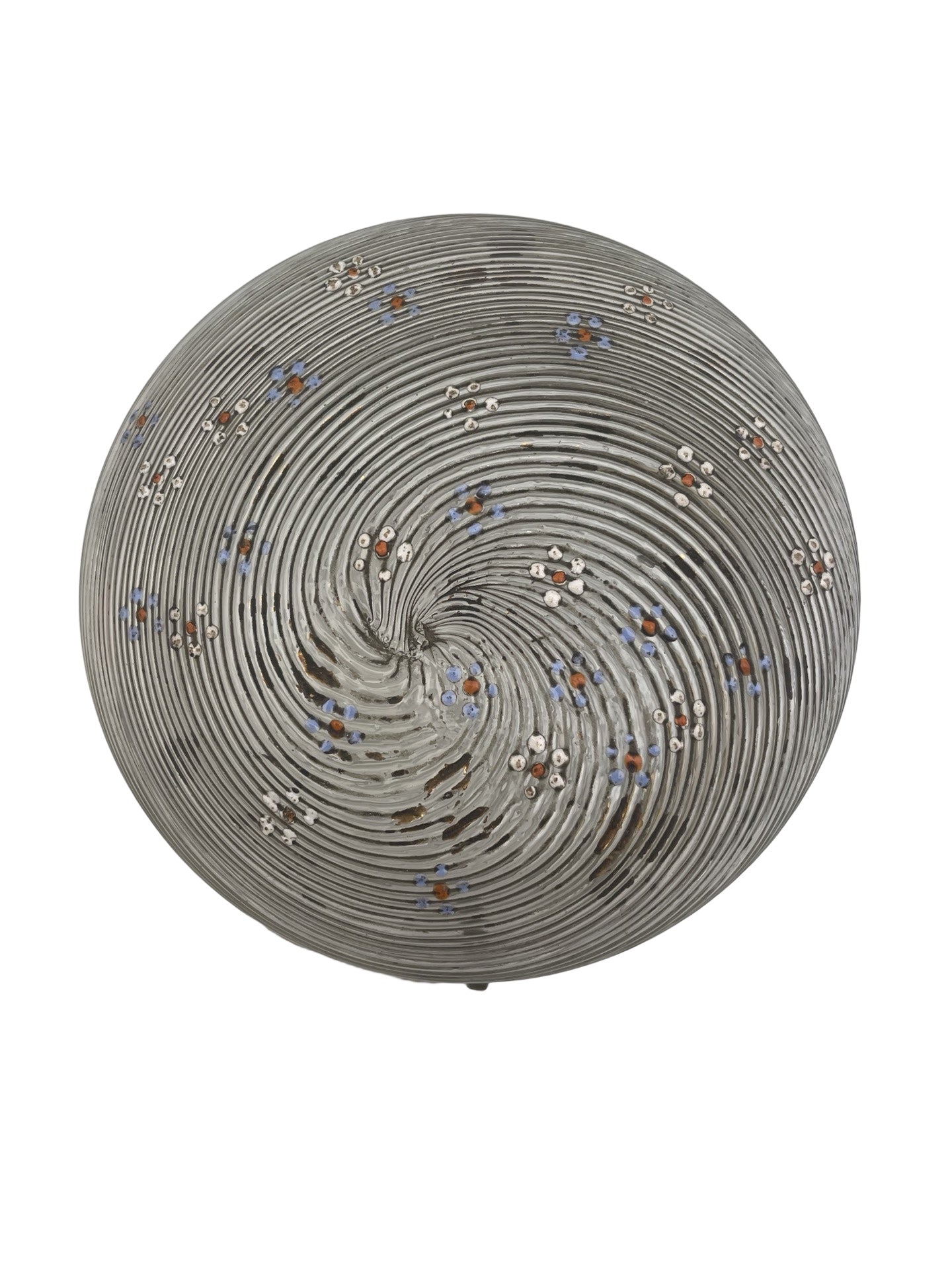 Bonbonnière ancienne en verre émaillé – Décor de fleurs – À ajuster