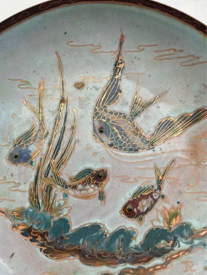 Ensemble de 3 coupelles vintage – Cuivre émaillé – Poissons