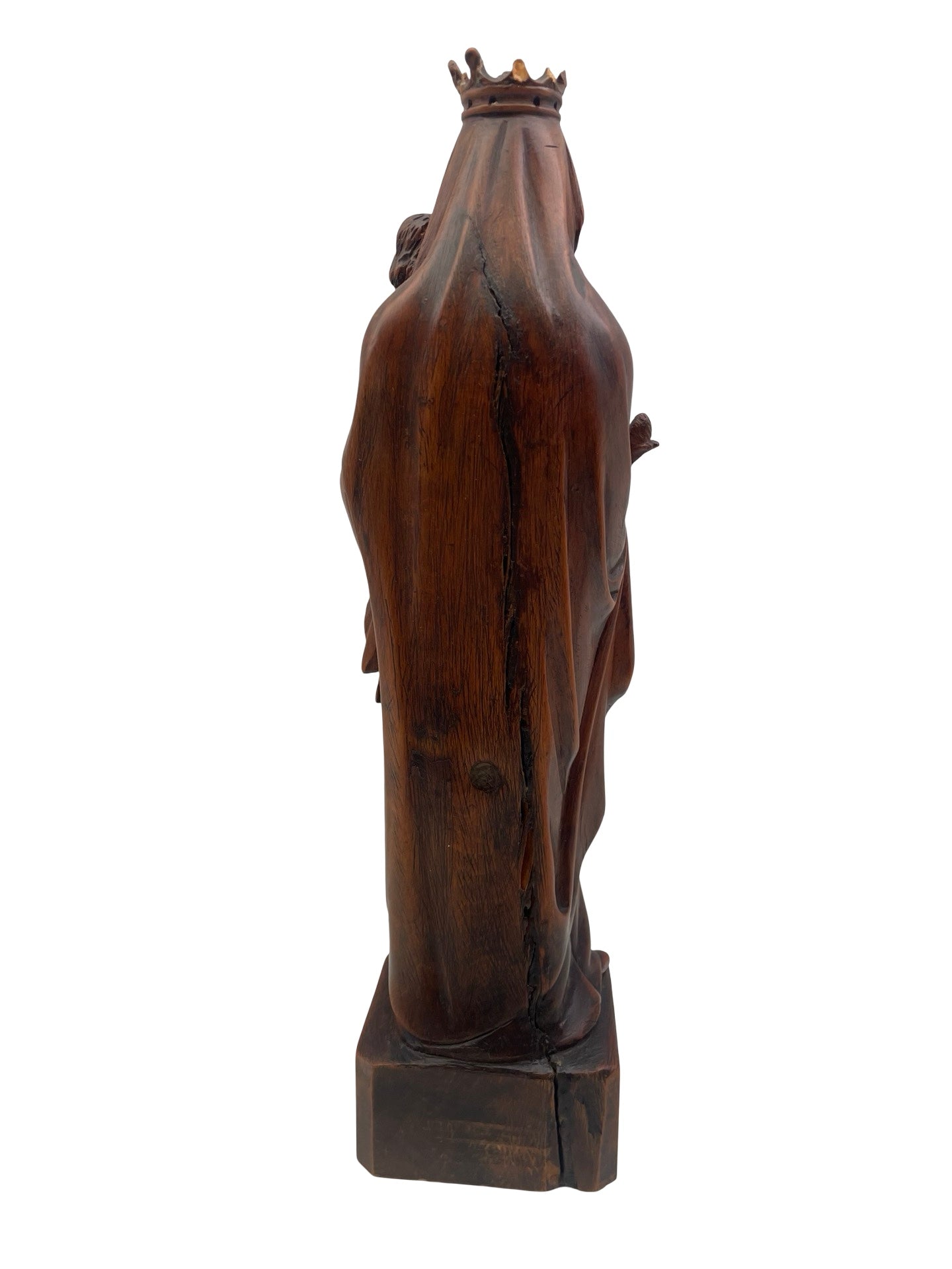1- Vierge à l’Enfant Jésus – Sculpture en bois, XIXe siècle