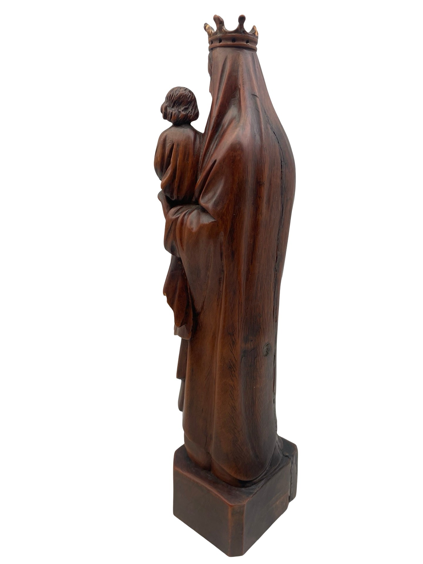 1- Vierge à l’Enfant Jésus – Sculpture en bois, XIXe siècle