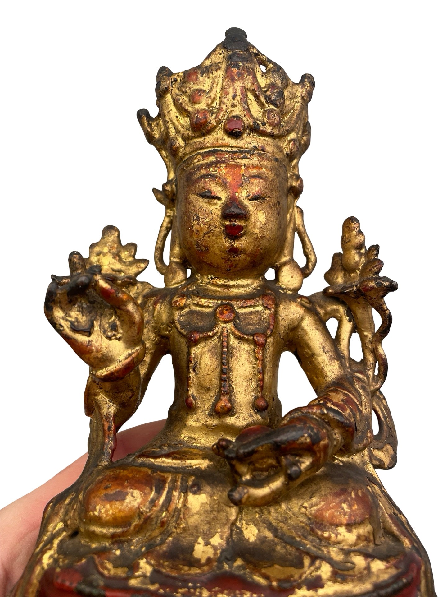 1- Amitayus bronze doré sino-tibétain XVIIe siècle Chine