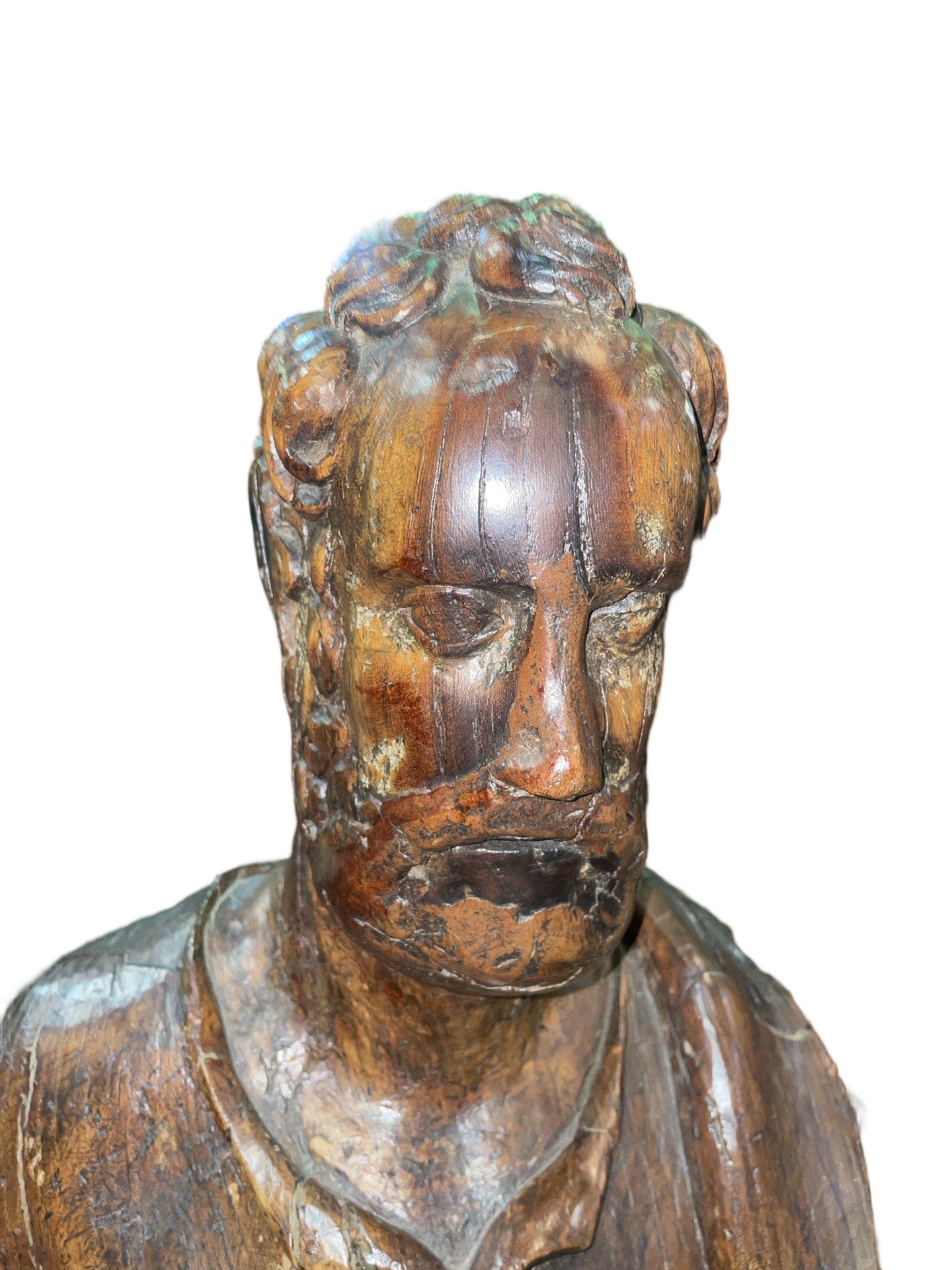 Saint Pierre en Chêne Sculpté – Travail Flamand, Fin XVIᵉ Siècle