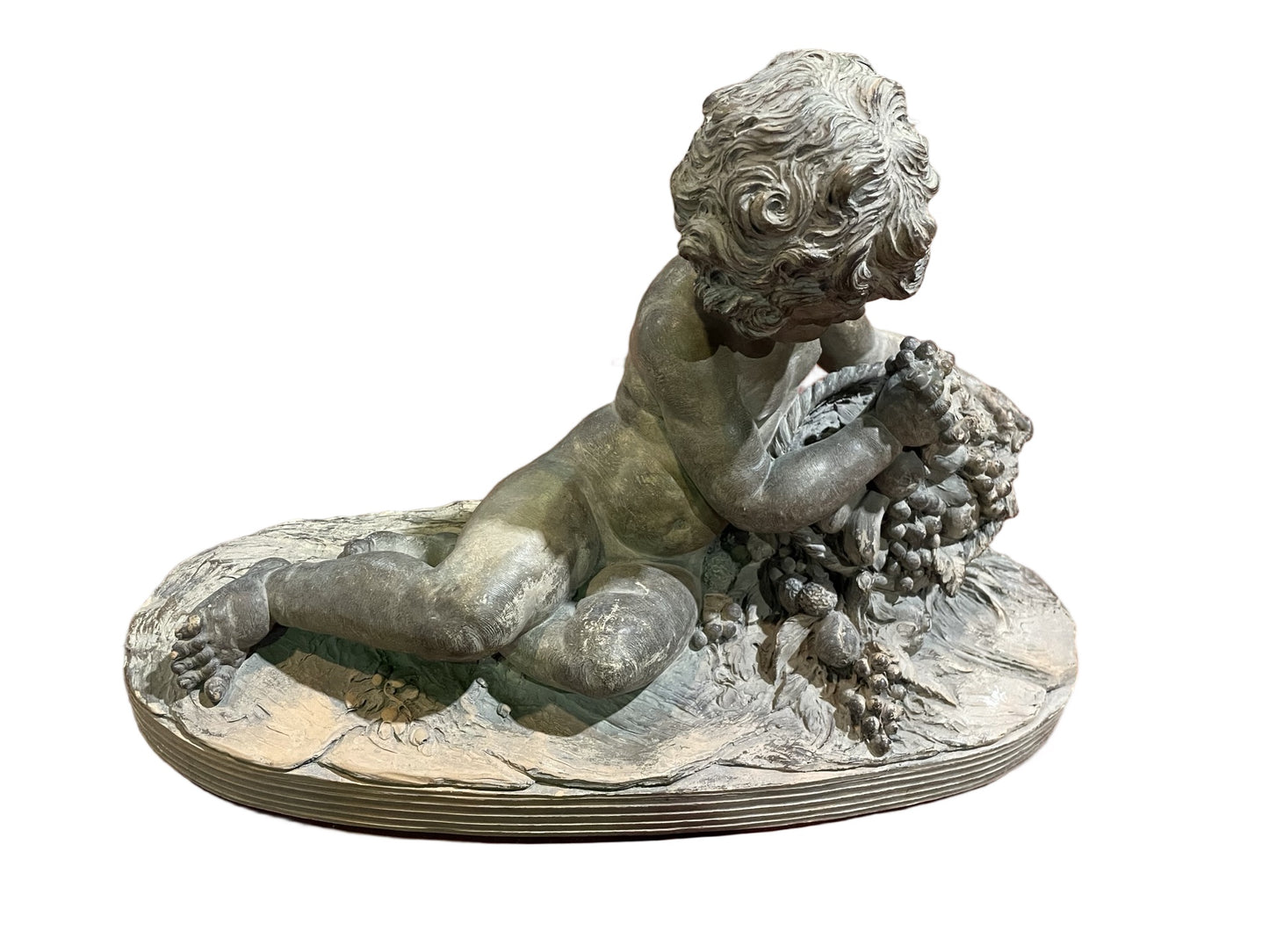 Terre Cuite – Putti aux Fruits – Signé René Rod – Fin XIXe