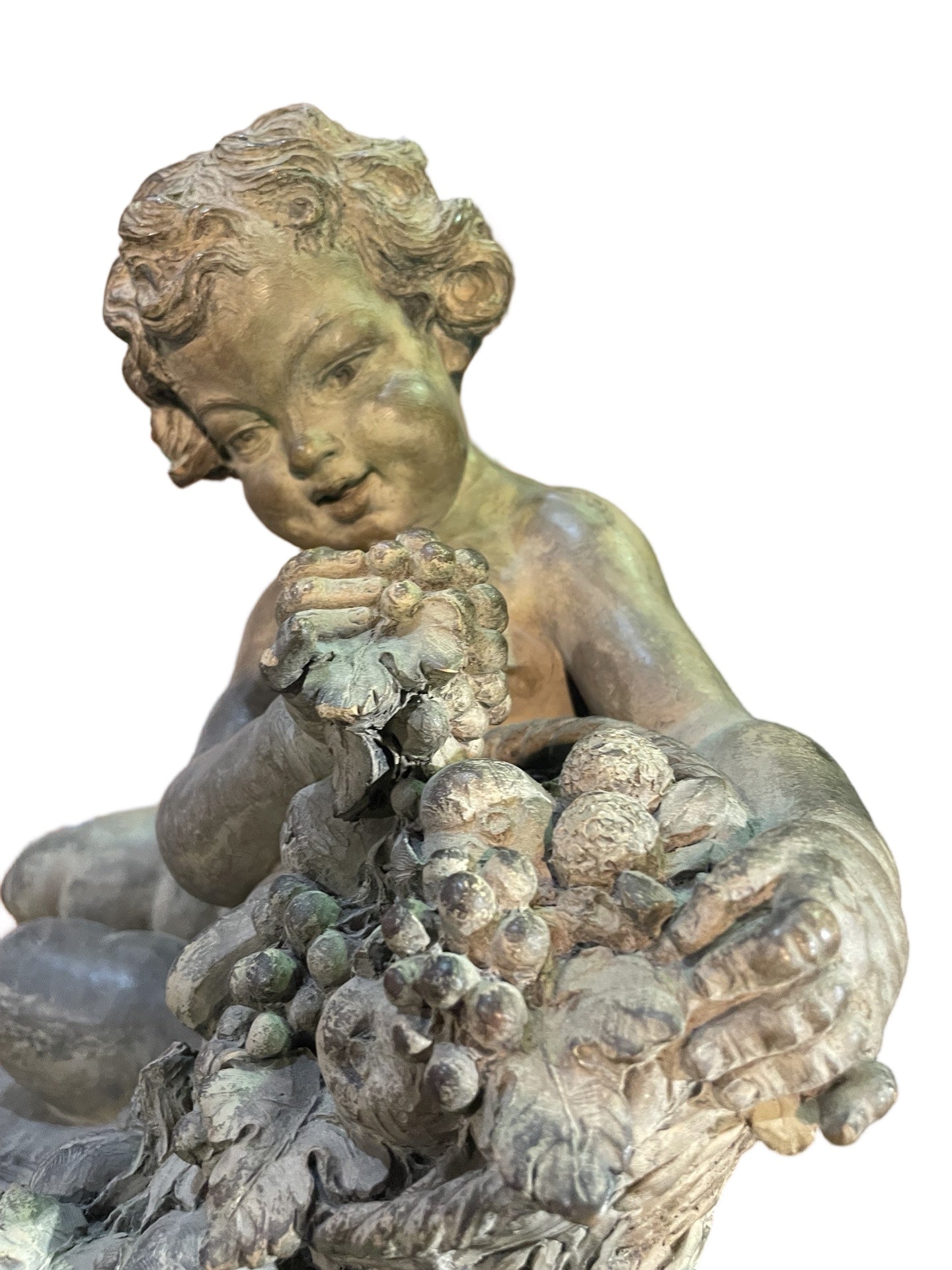 Terre Cuite – Putti aux Fruits – Signé René Rod – Fin XIXe