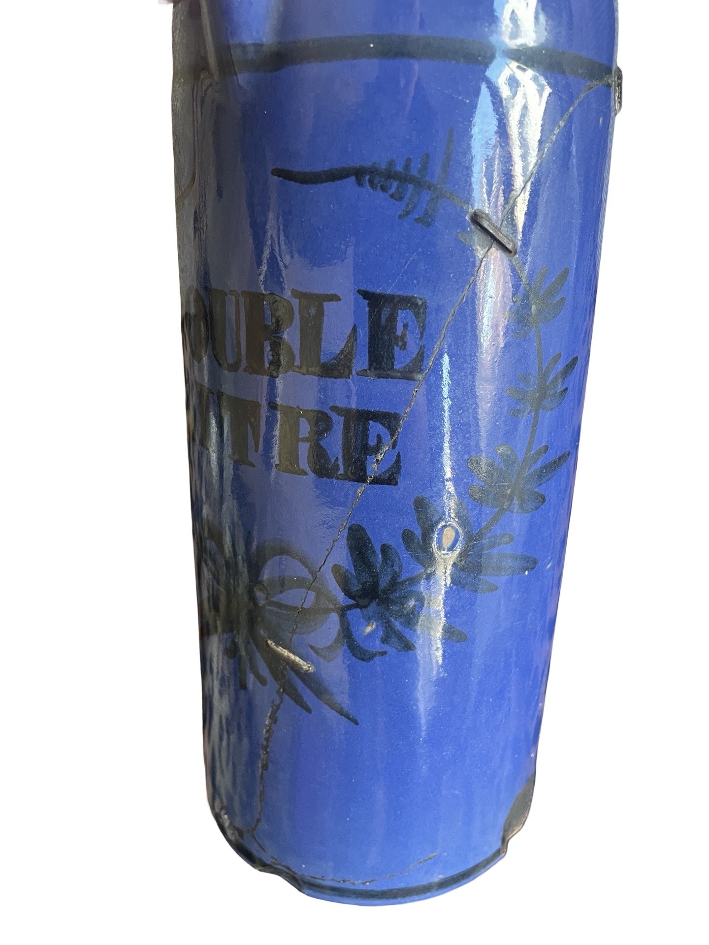 Pichet en faïence de Bruxelles – Double Litre – Fond Bleu