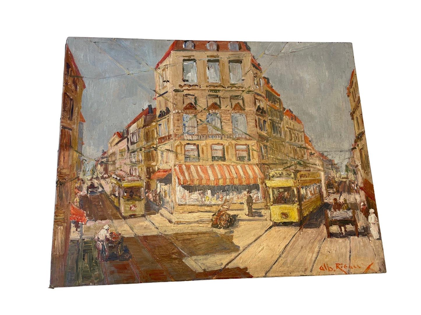 Tableau Tramway en Ville signé Albert Rigaux