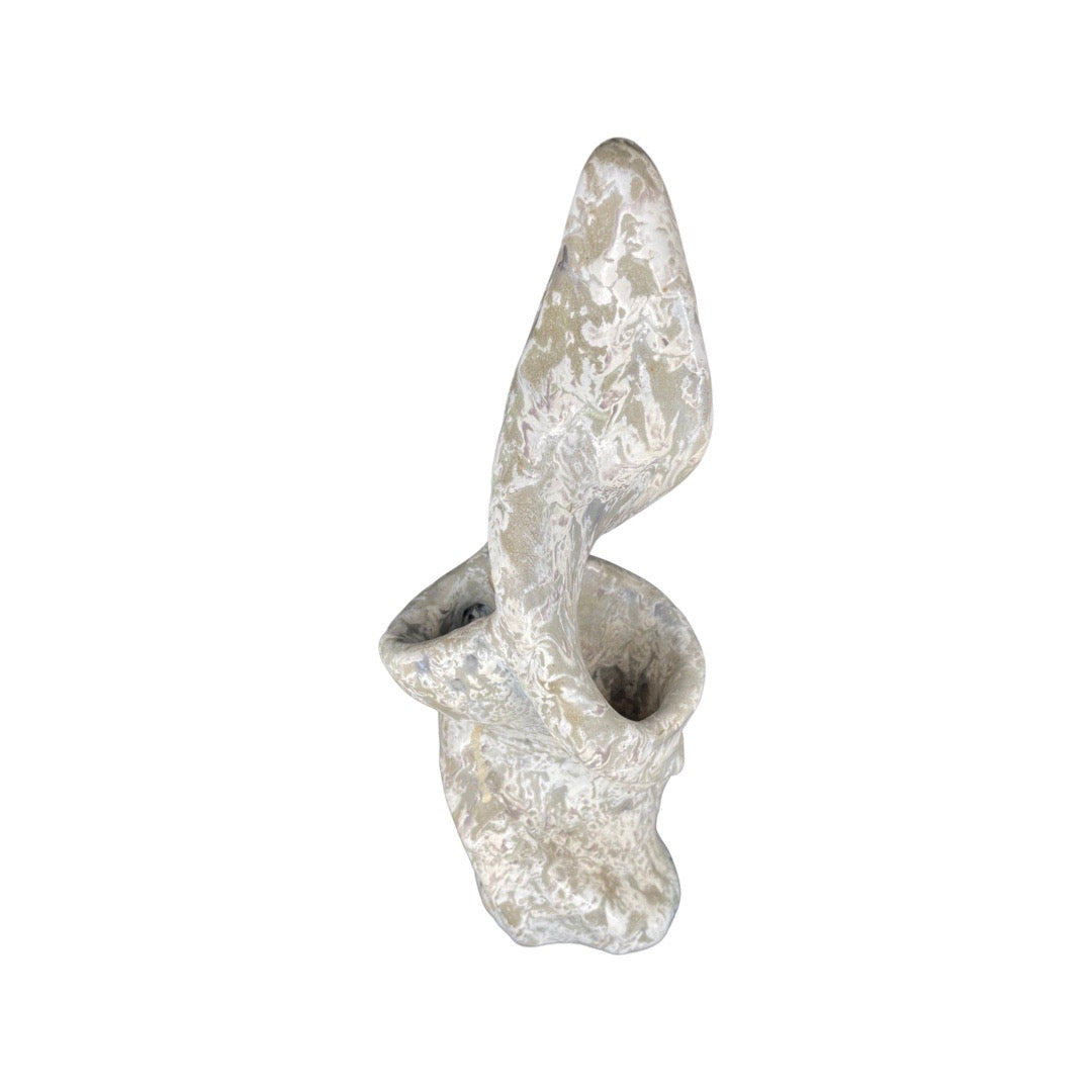 Vase Sculpture Vallauris Giraud Gris et Blanc