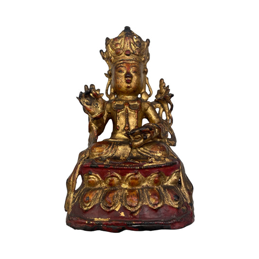 1- Amitayus bronze doré sino-tibétain XVIIe siècle Chine