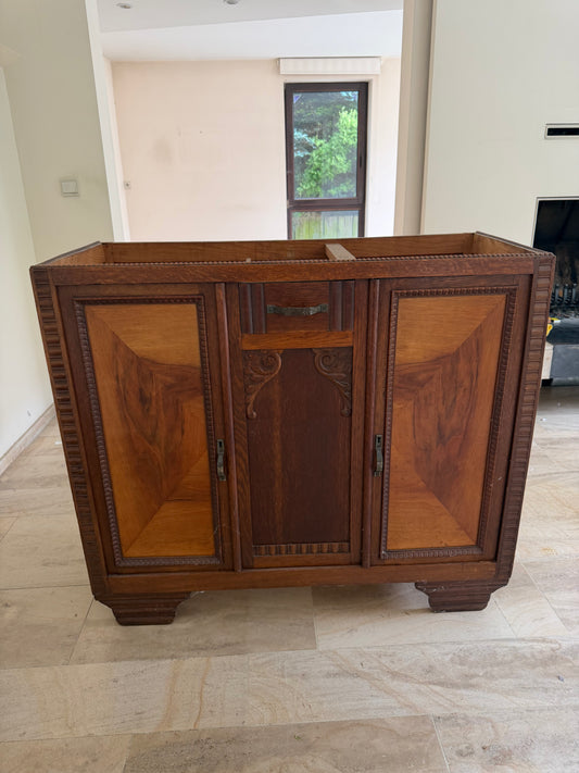 1 - Buffet / meuble Art Déco en chêne massif à restaurer
