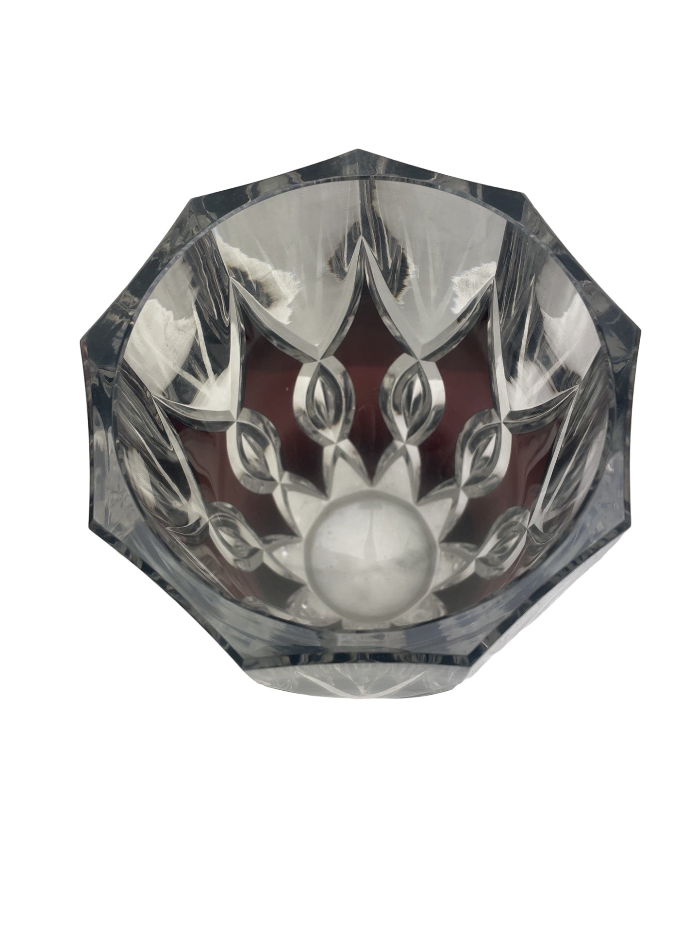 1 - Vase en cristal prune signé Val Saint Lambert – Pièce unique