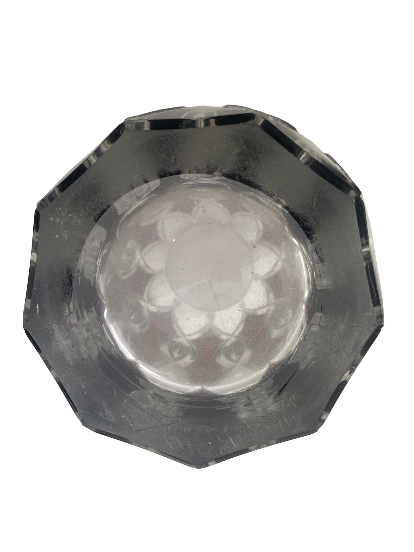 1 - Vase en cristal prune signé Val Saint Lambert – Pièce unique