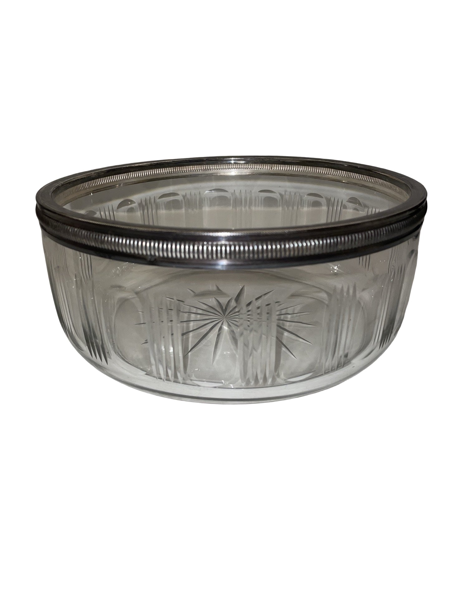 Coupe à fruits ronde en cristal – Val Saint Lambert - Argent