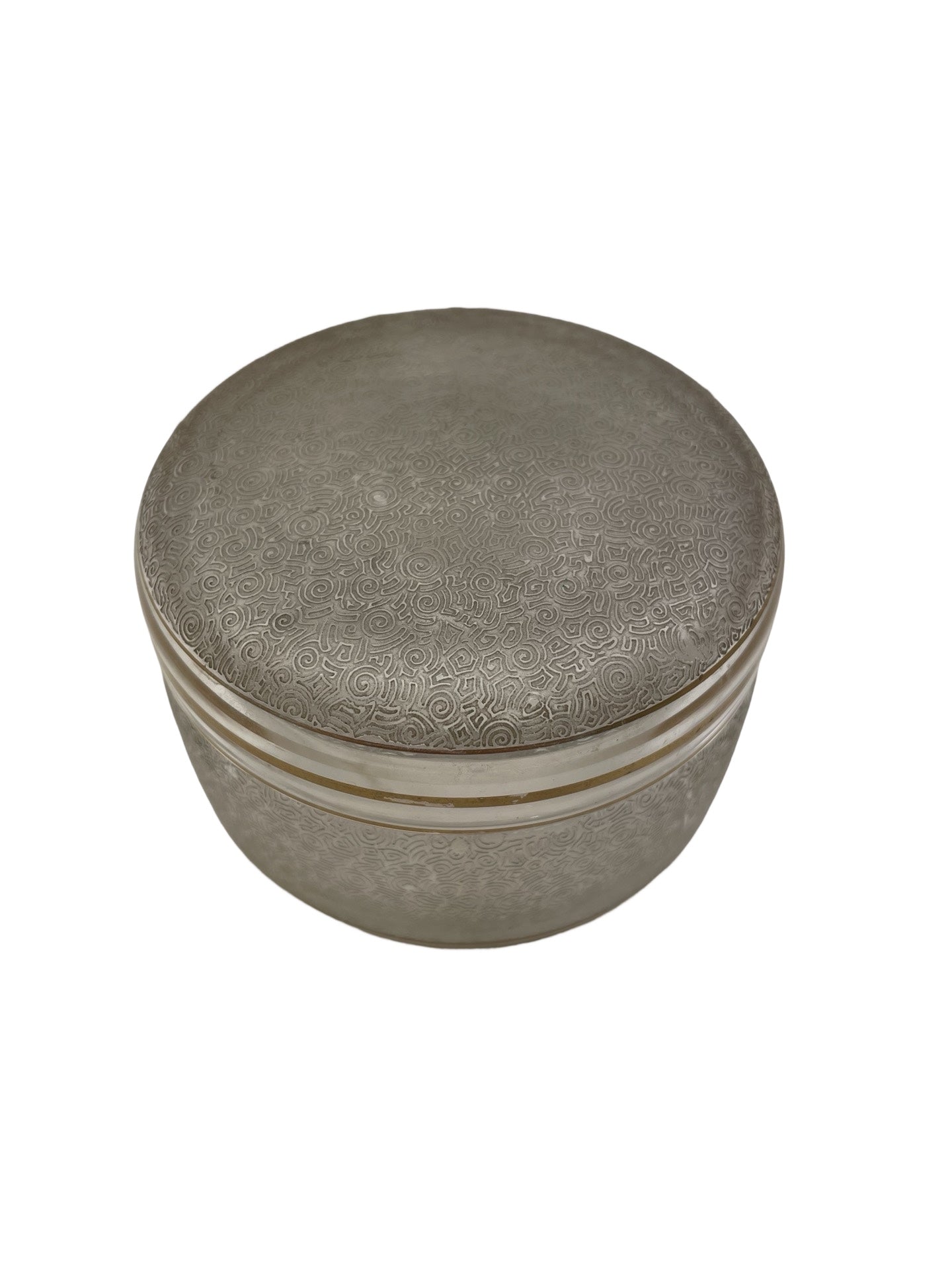 Ensemble de 2 flacons à parfum dorés + boîte à talc – Val Saint Lambert (attribués) – Non signés