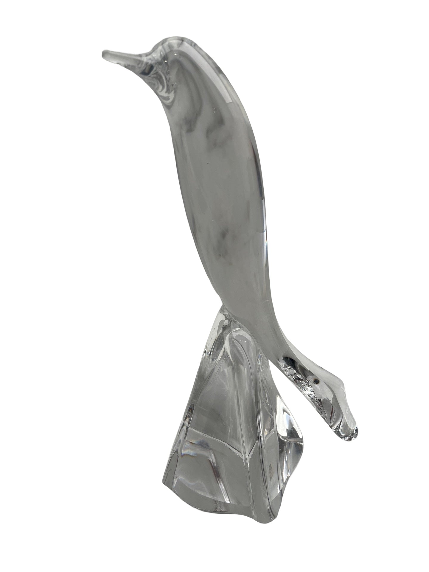 Sculpture d’oiseau en cristal blanc – Signée Daum – Circa 1950
