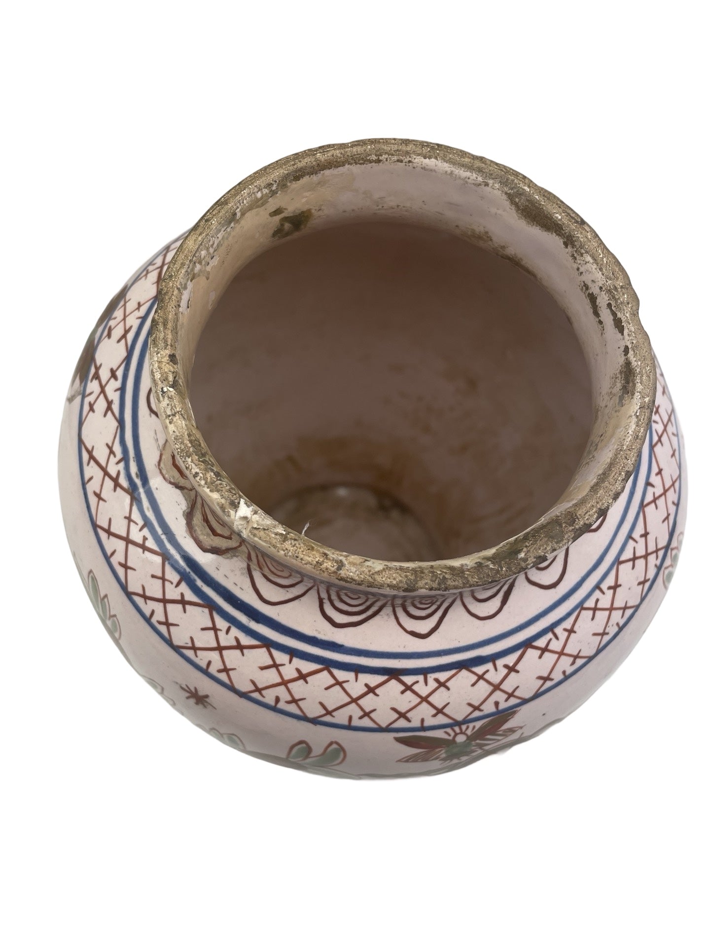Pot couvert en faïence – Desvres ou Delft – Décor de mouches – Marqué P:V:M 500