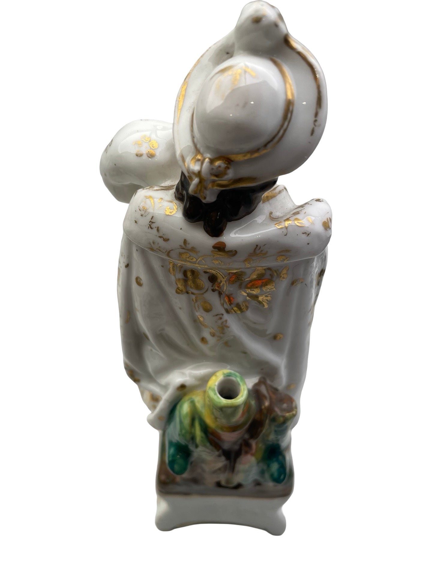 Plumier en porcelaine de Vieux Paris musicien à cornemuse