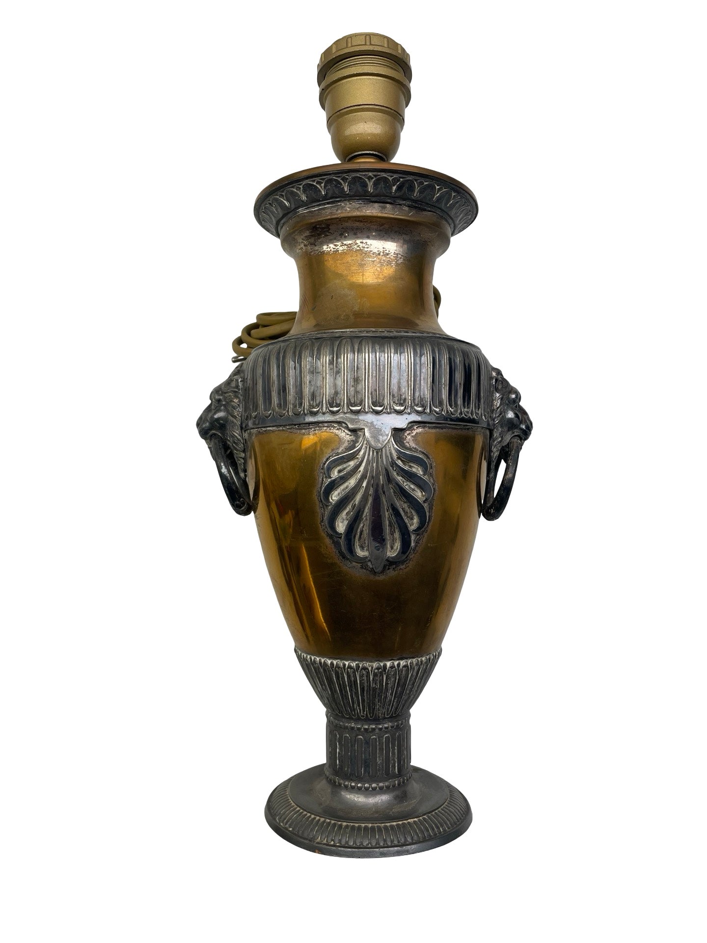 1 - Pied de lampe Art Nouveau Orivit – Vers 1900 – Métal argenté & étain