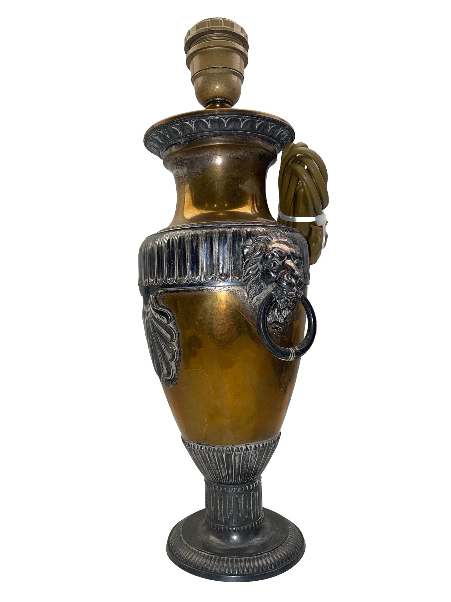 1 - Pied de lampe Art Nouveau Orivit – Vers 1900 – Métal argenté & étain