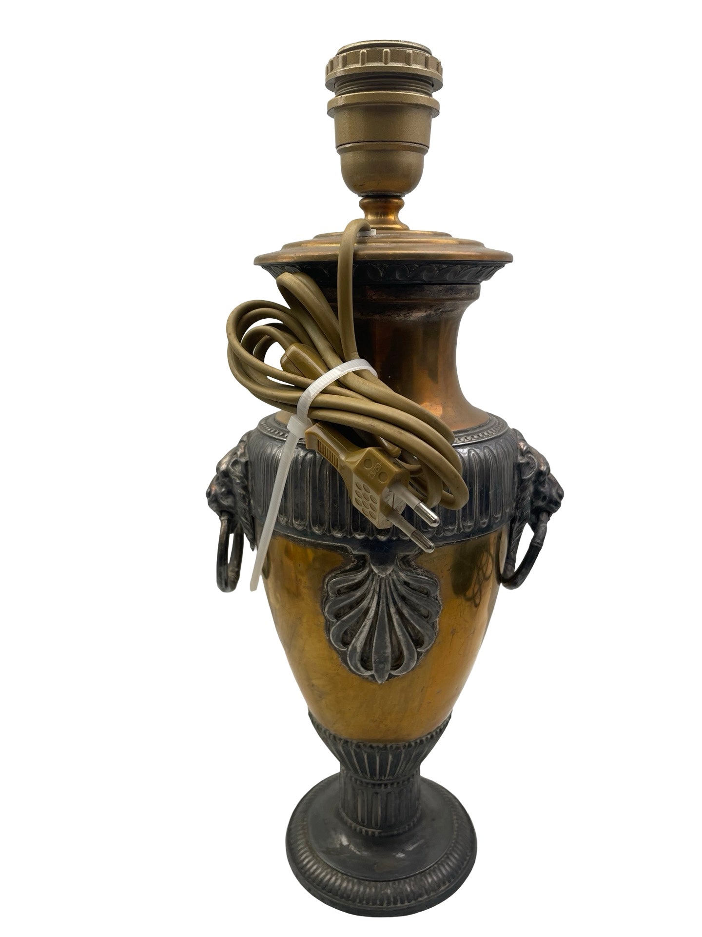 1 - Pied de lampe Art Nouveau Orivit – Vers 1900 – Métal argenté & étain
