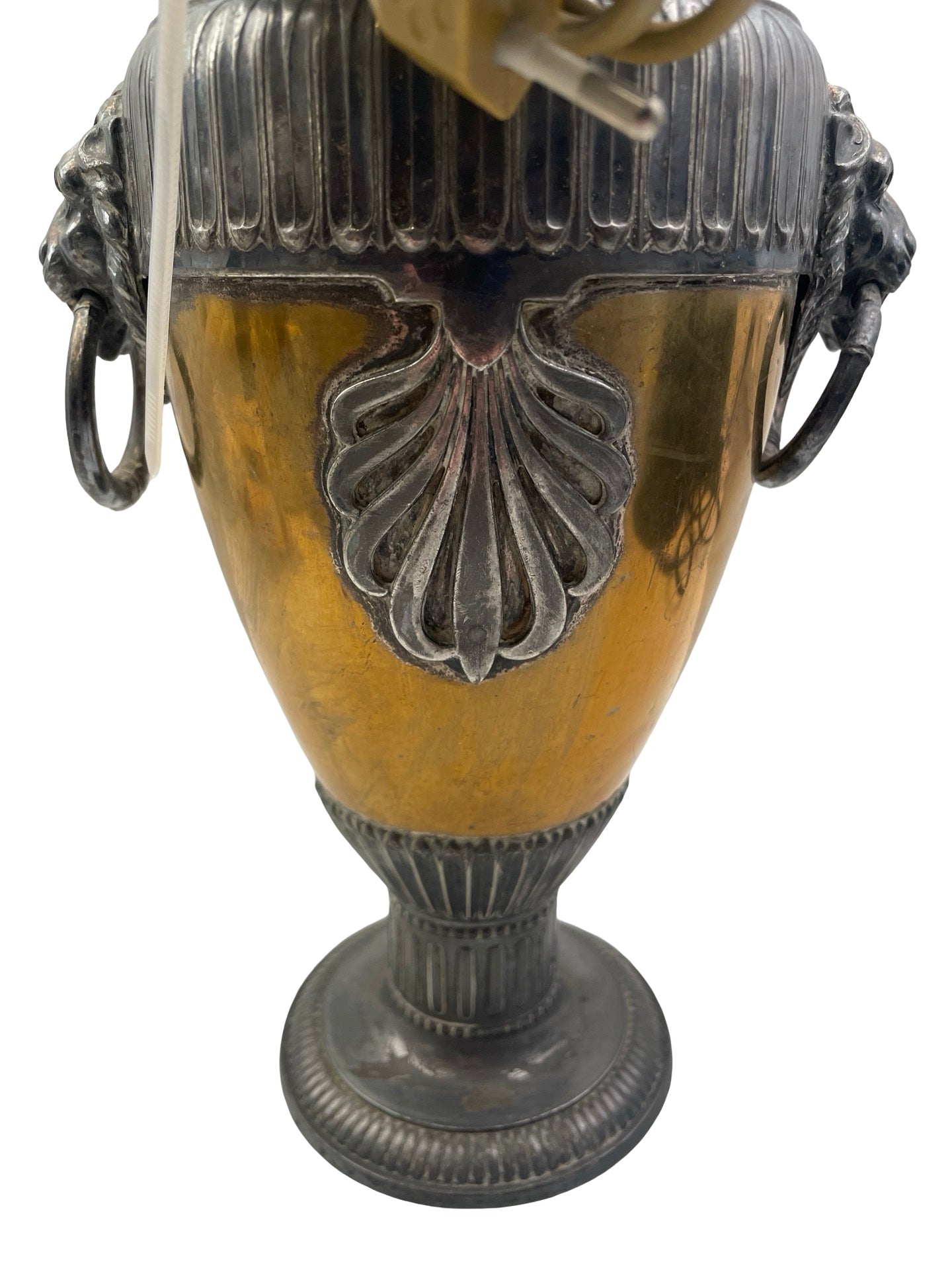 1 - Pied de lampe Art Nouveau Orivit – Vers 1900 – Métal argenté & étain