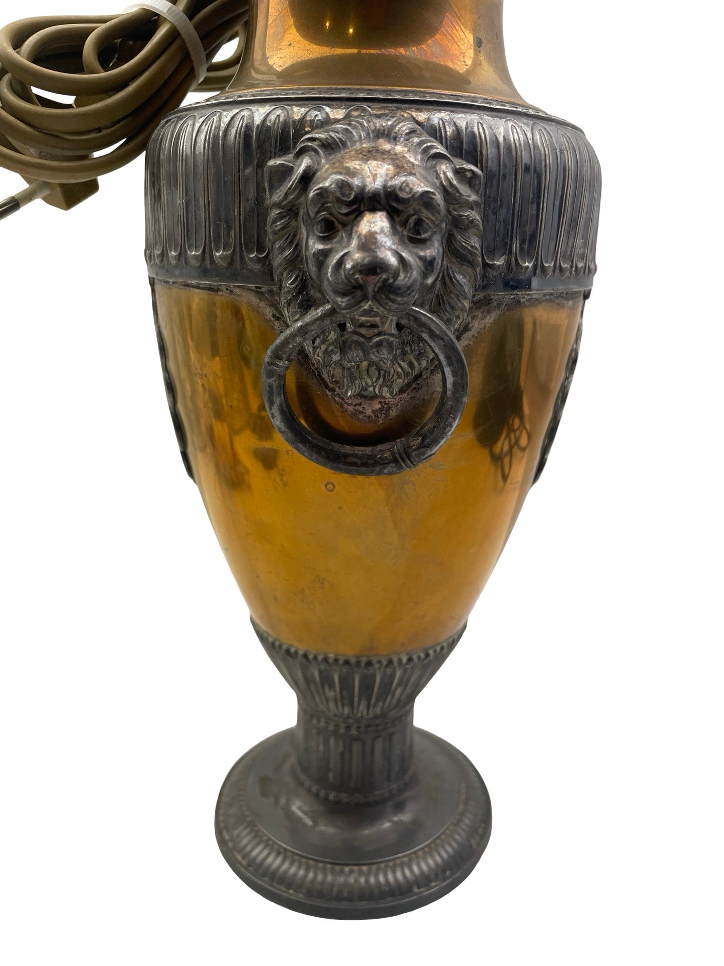 1 - Pied de lampe Art Nouveau Orivit – Vers 1900 – Métal argenté & étain