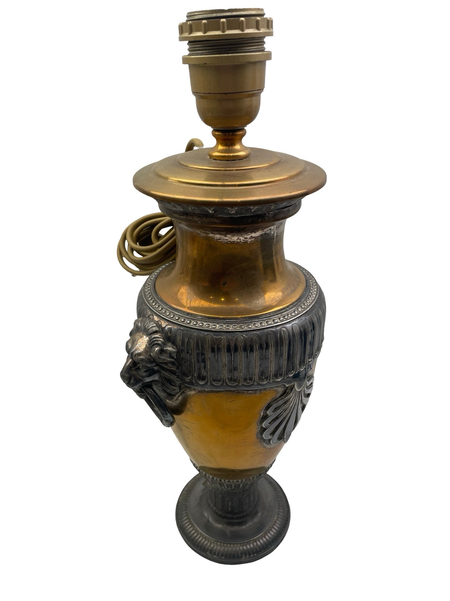 1 - Pied de lampe Art Nouveau Orivit – Vers 1900 – Métal argenté & étain